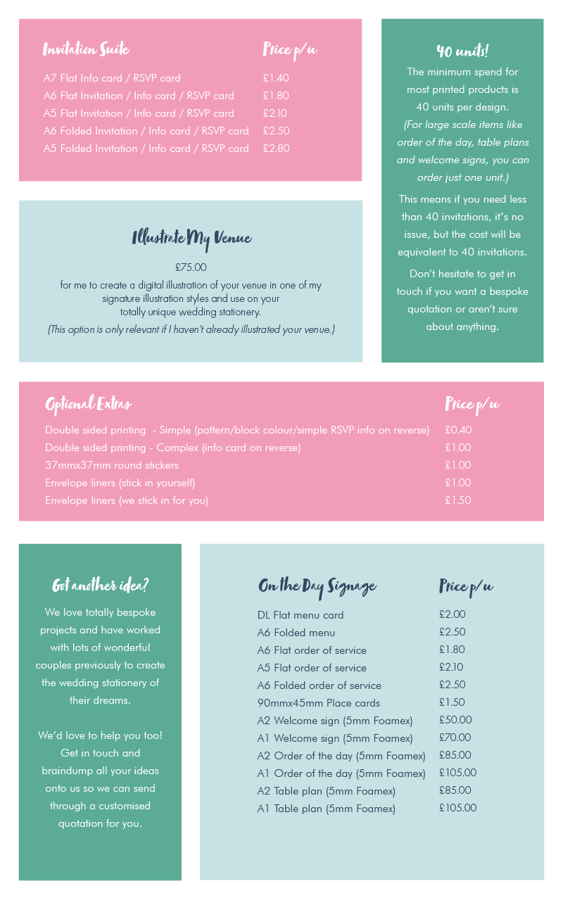 Inky Acorn Designs Aug 2022 pricing. Please contact inkyacorndesigns@gmail.com if the pricing is not displaying correctly.