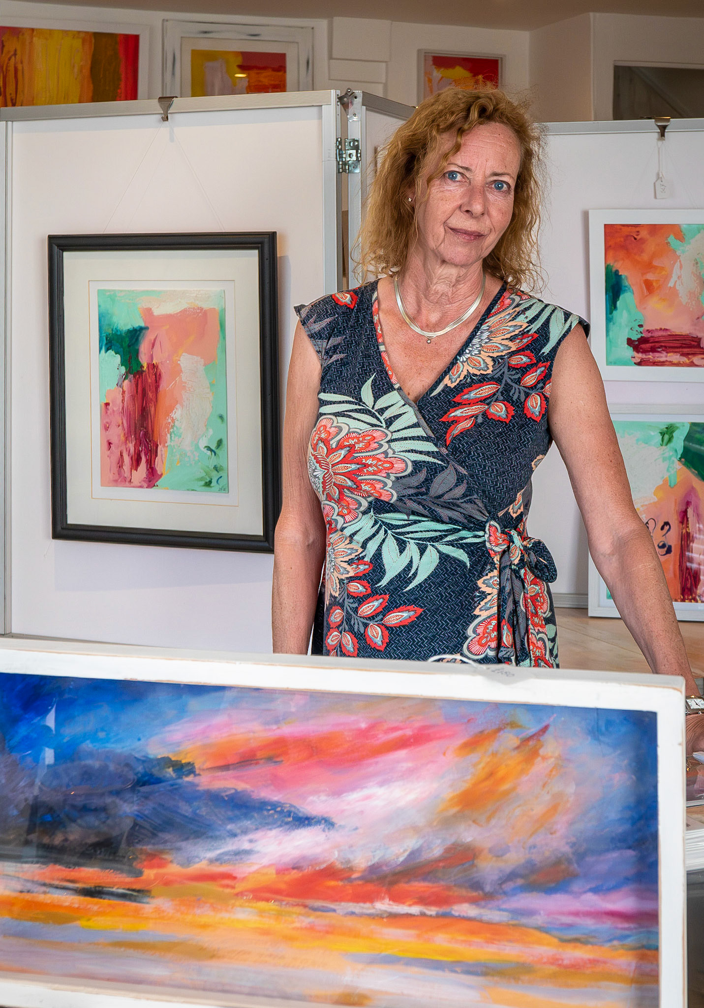 Susan Beresford, colourful abstracts and seascapes, Beach Street.
