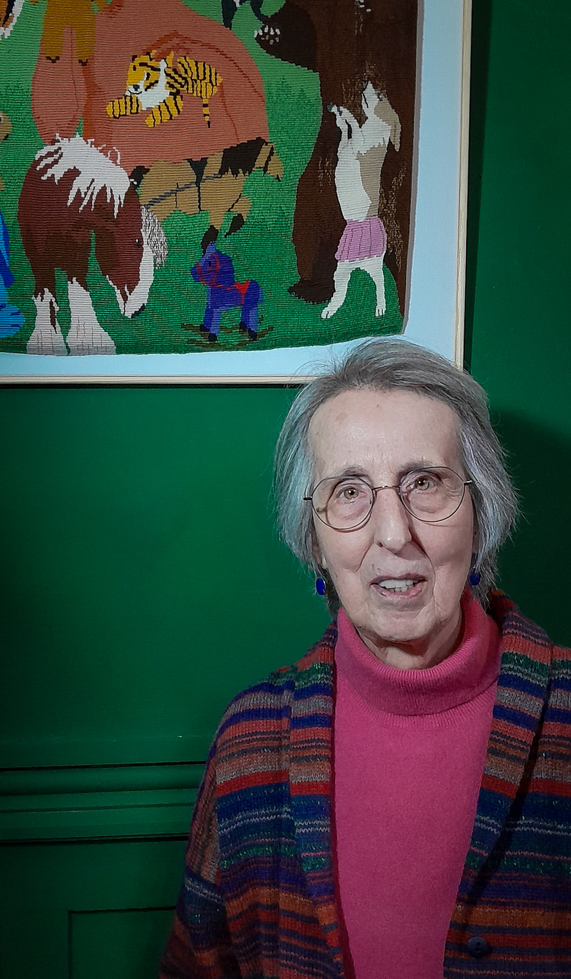 Gillian Bull, a maker of tapestries since the 1970s. Gillian continues to explore uses for this ancient  and tactile artform. Private viewing at the SEAs Gallery, Astor Theatre, 2nd April, 2025.