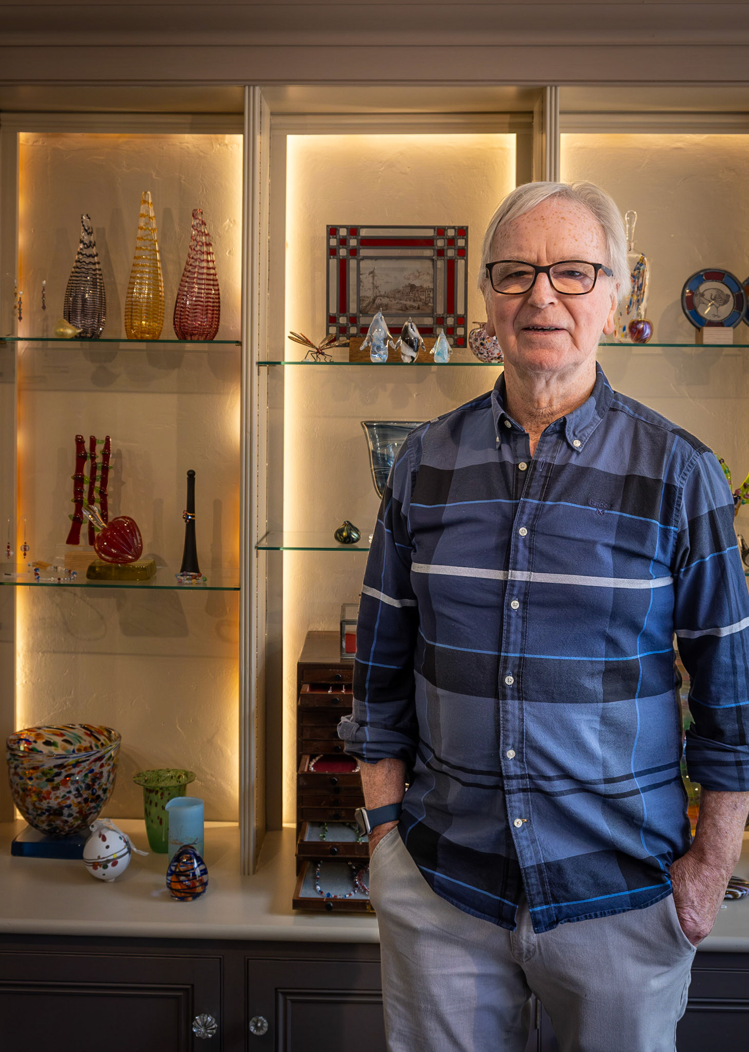 John Corley, artist and stained glass maker and restorer, Stained Glass Studio, West Street, Deal.