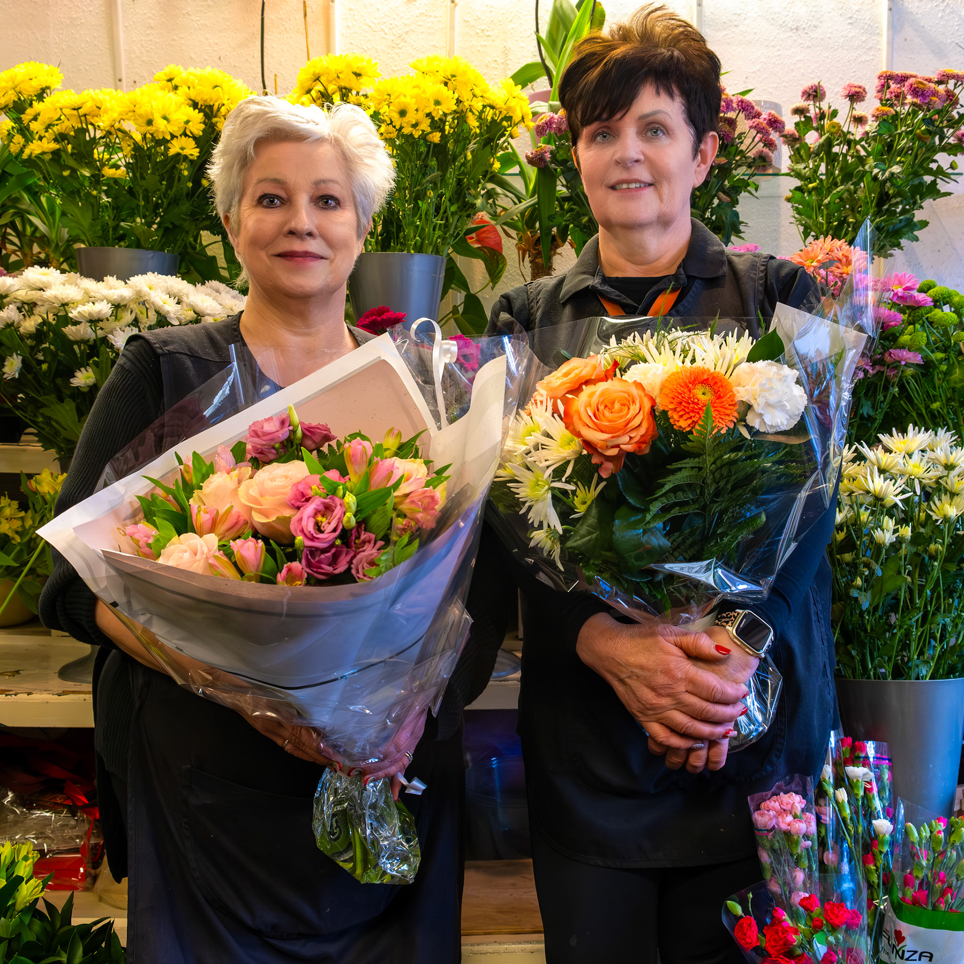Tina and Sharon, Merrygardens flower shop, Deal High Street, 29th December, 2023.