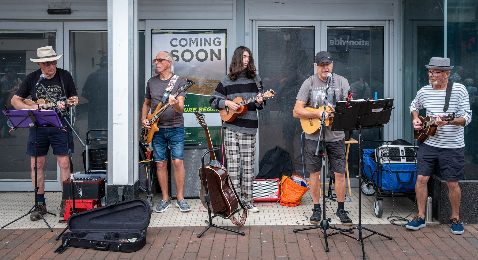 The group 'Revival' busking in the High Street, 12th Sptember, 2026. 
