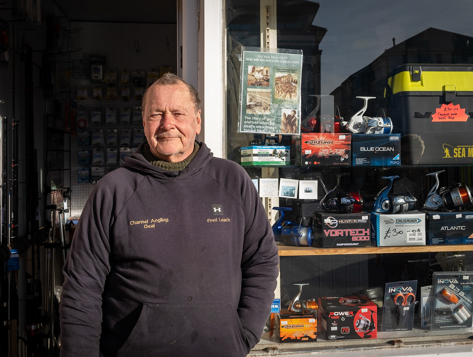 Fred Leach who runs Channel Angling, Deal Pier. 19th February.