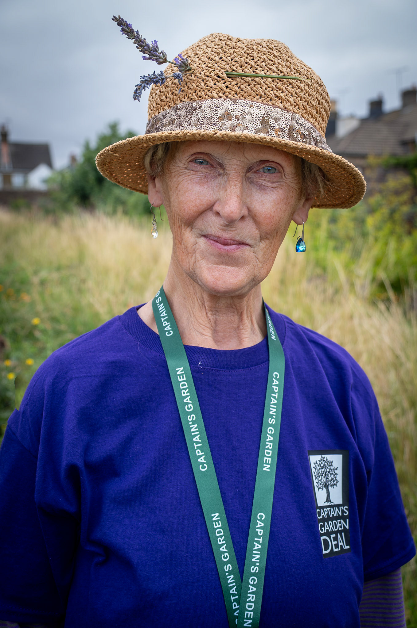 A portrait of Susan, a volunteer gardener at the Captains Garden