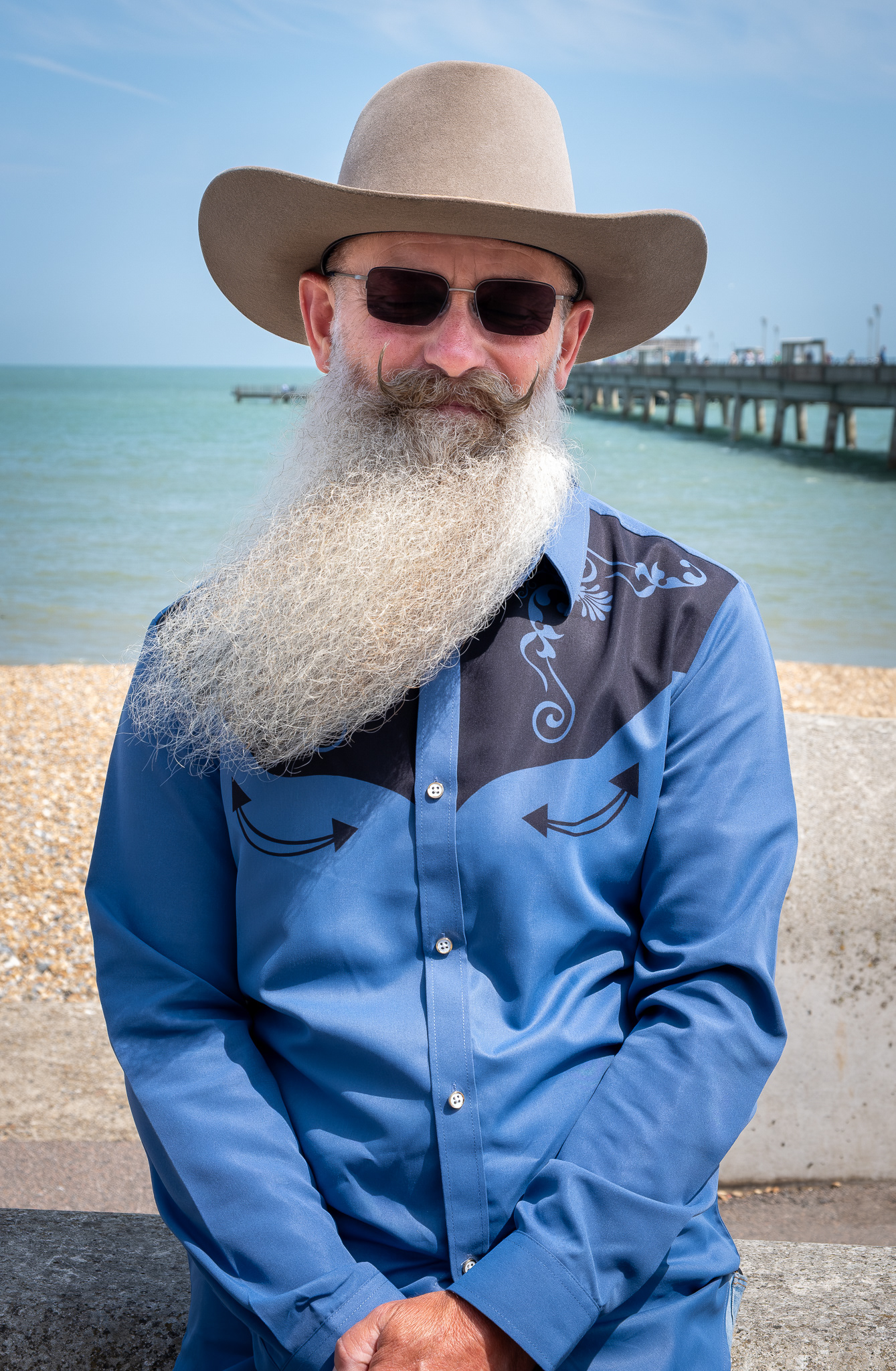 Charlie, a talented saxophonist from Ashford on his way to a gig. Deal Seafront, 14th June.