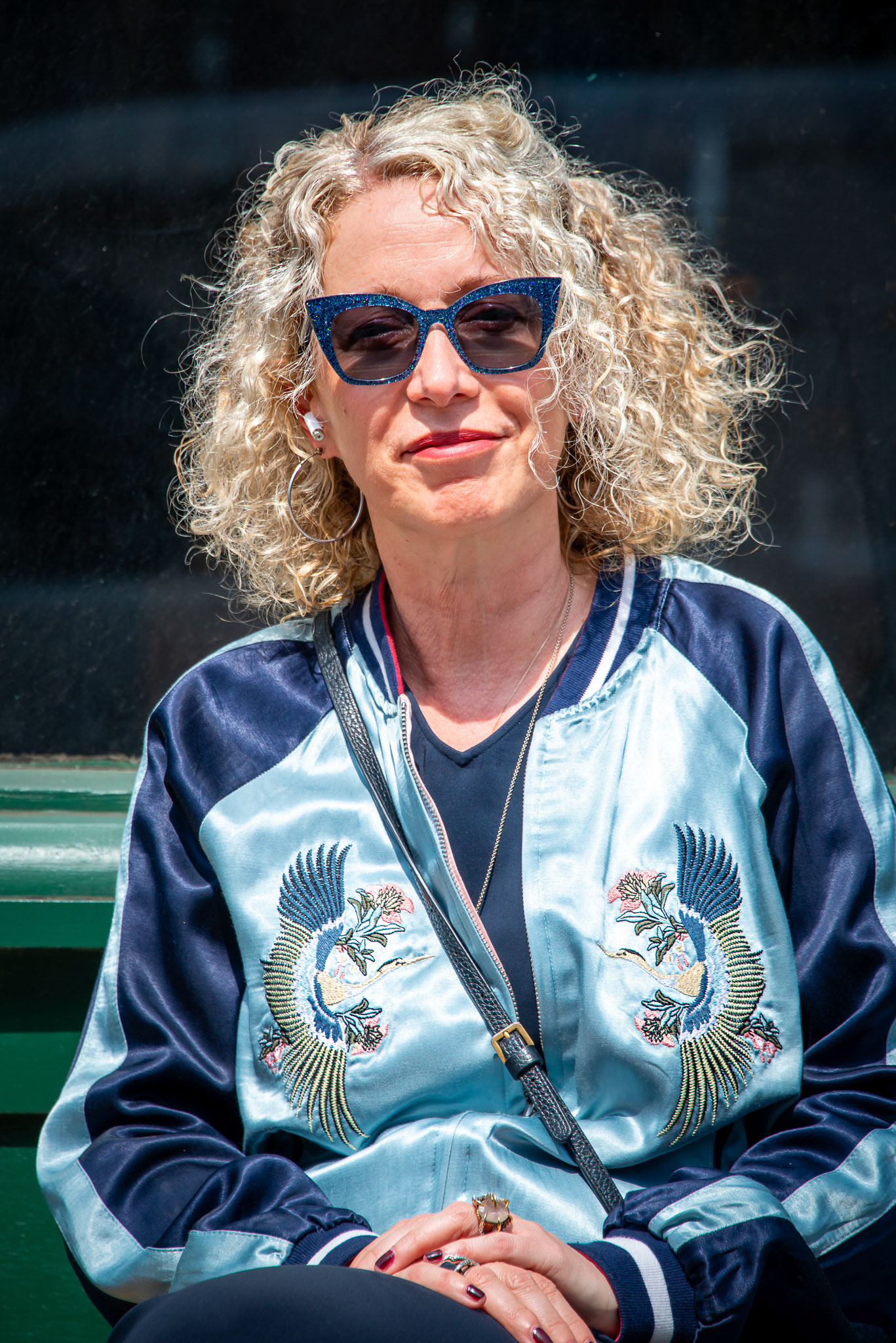 Anita, a software engineer in the optical industry. Smuggler's Bar and Record Shop, KIng Street. 11th May, 2024.