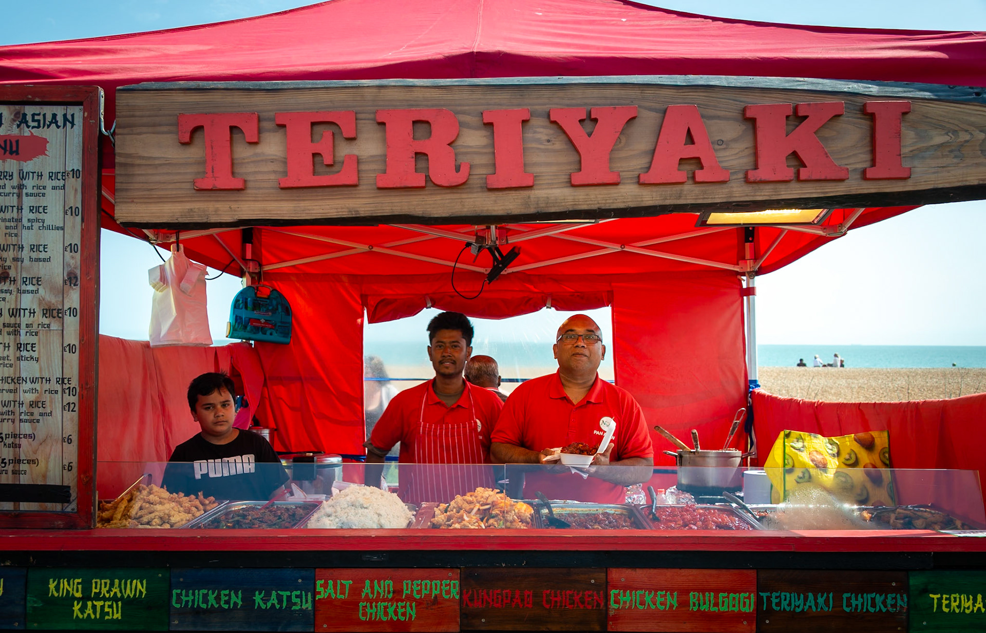 Moe and his family at his Teriyaki food stall at the Deal Food Festival, 2nd May, 2025. 