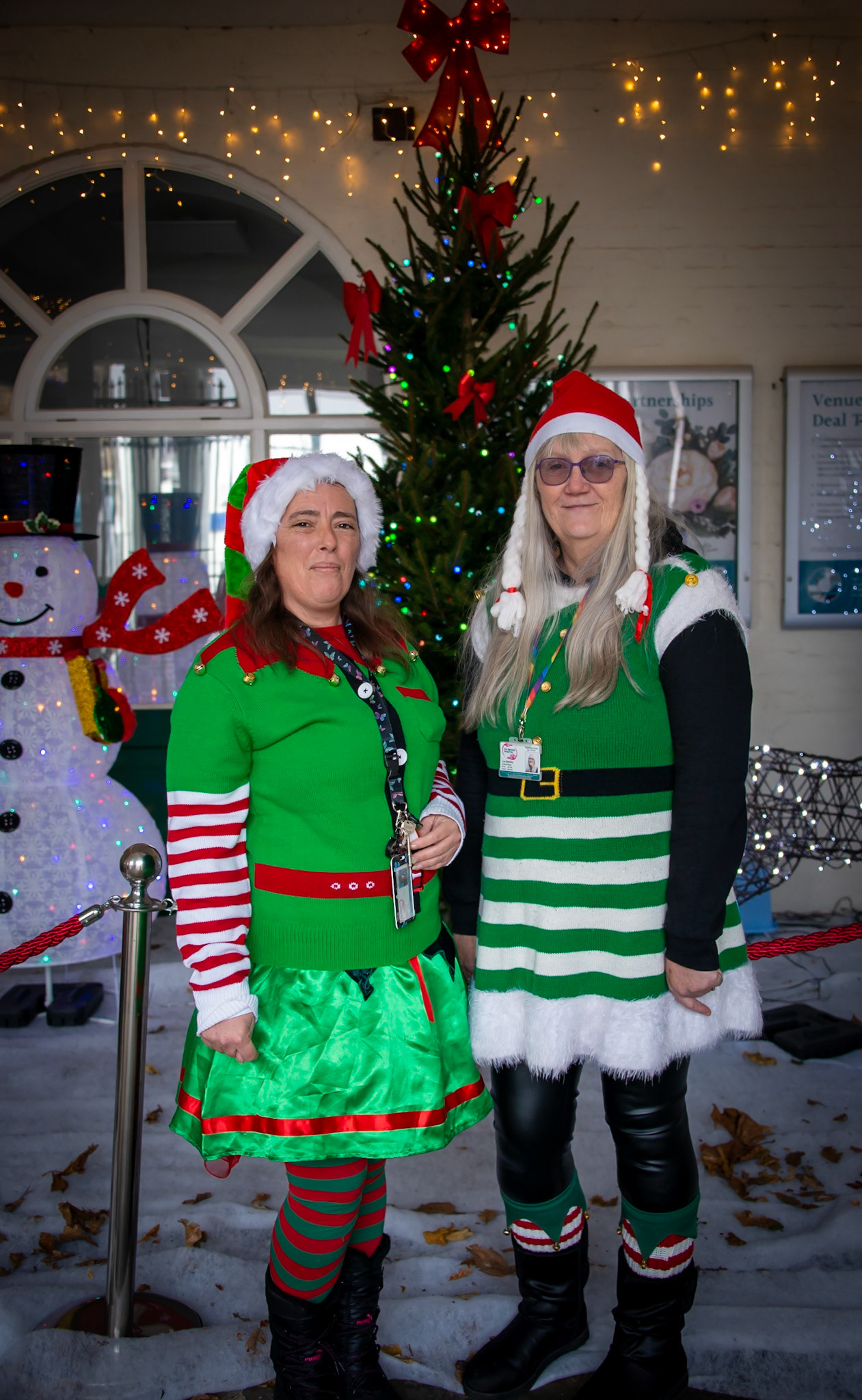 Kelly and Lyn from the Harmony Therepy Trust, which helps people back into emotional and physical wellbeing. The Town Hall Undercroft, 14th December, 2024.
