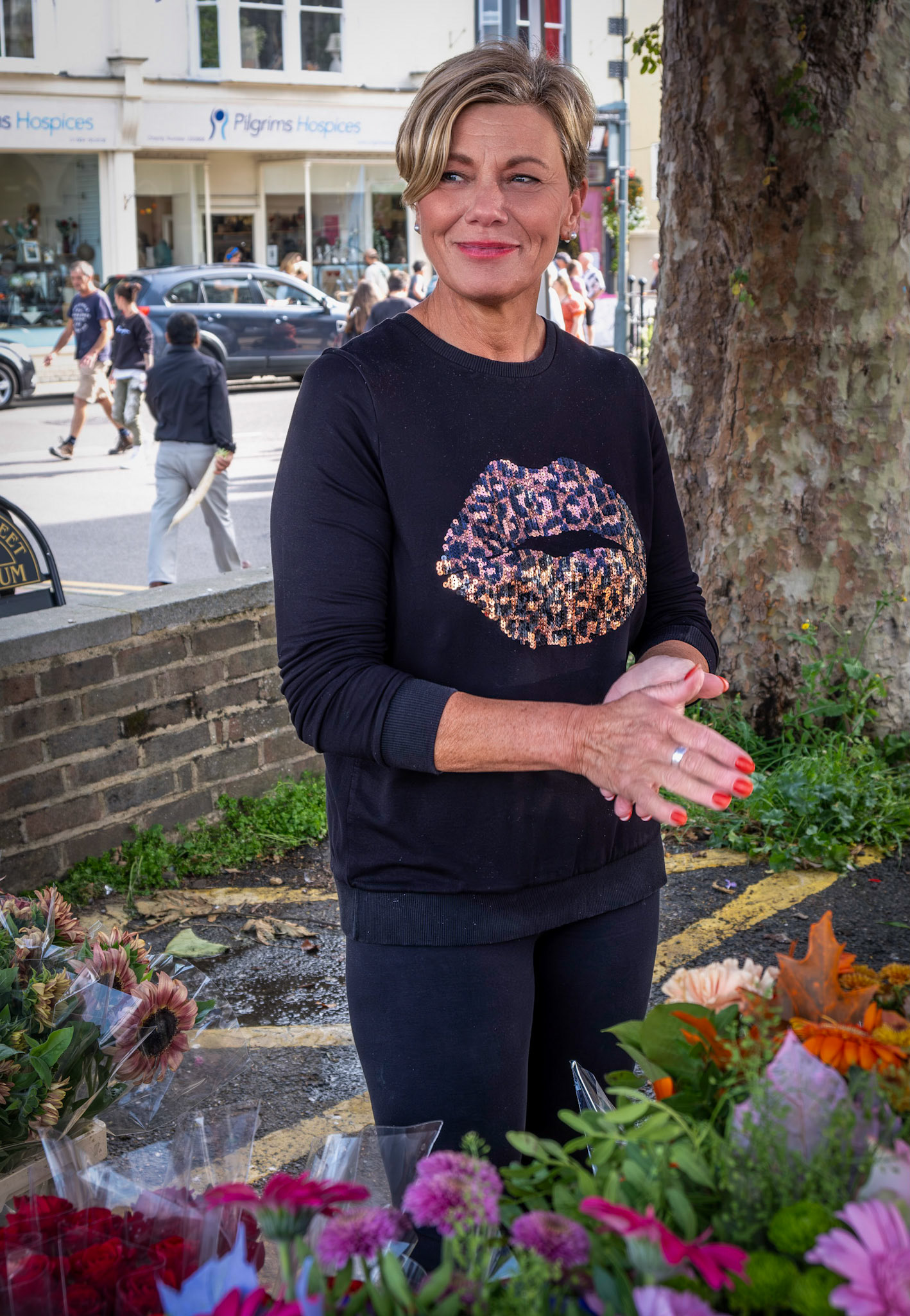 Julie who sells flowers every Saturday at Deal Market. 
