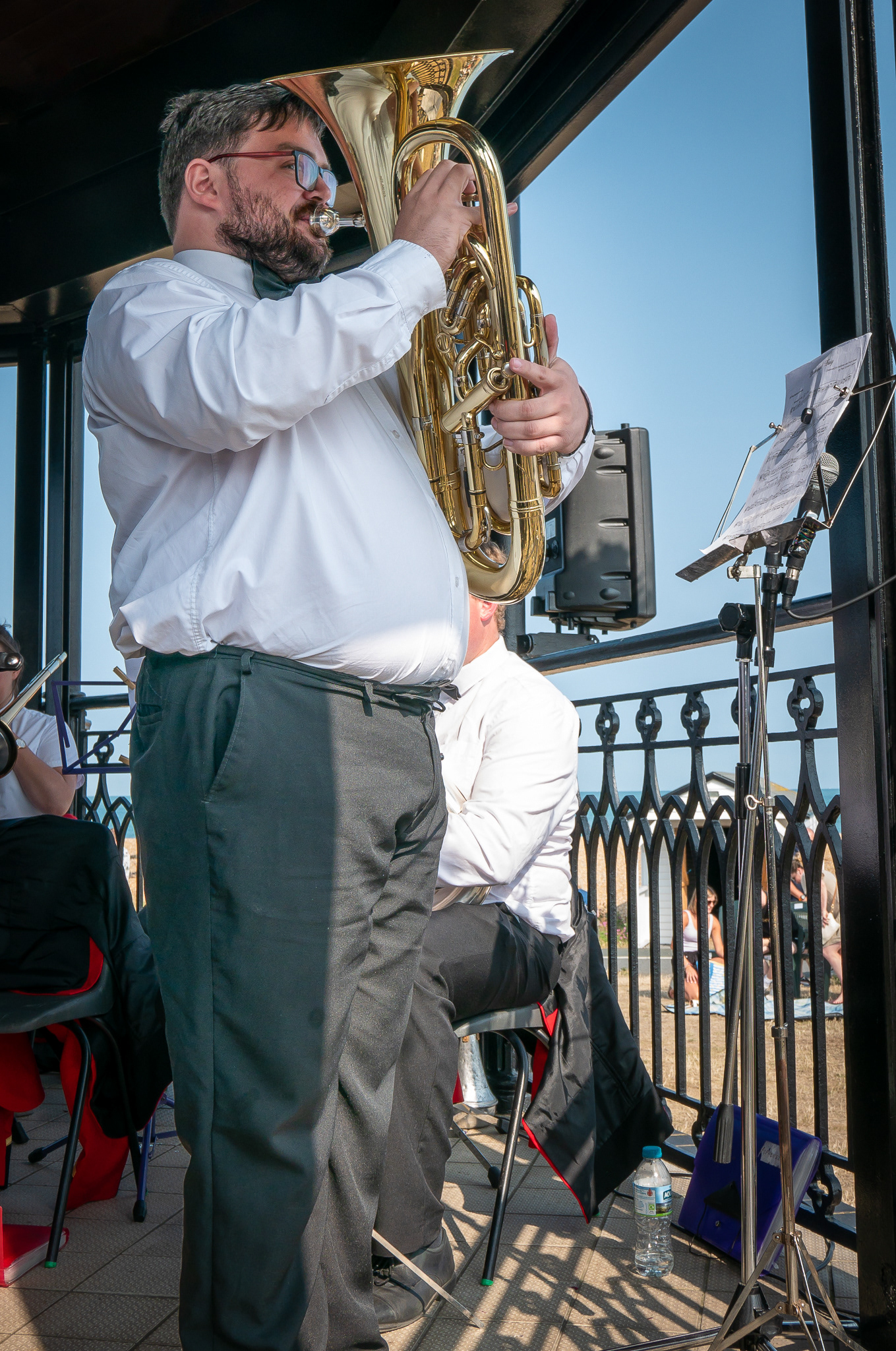 Daniel Sargent playing solo Euphonium in the piece Donegal Bay with the BAE Touring Band. Memorial Bandstand, Walmer Green, Sunday, 18th August, 2024.