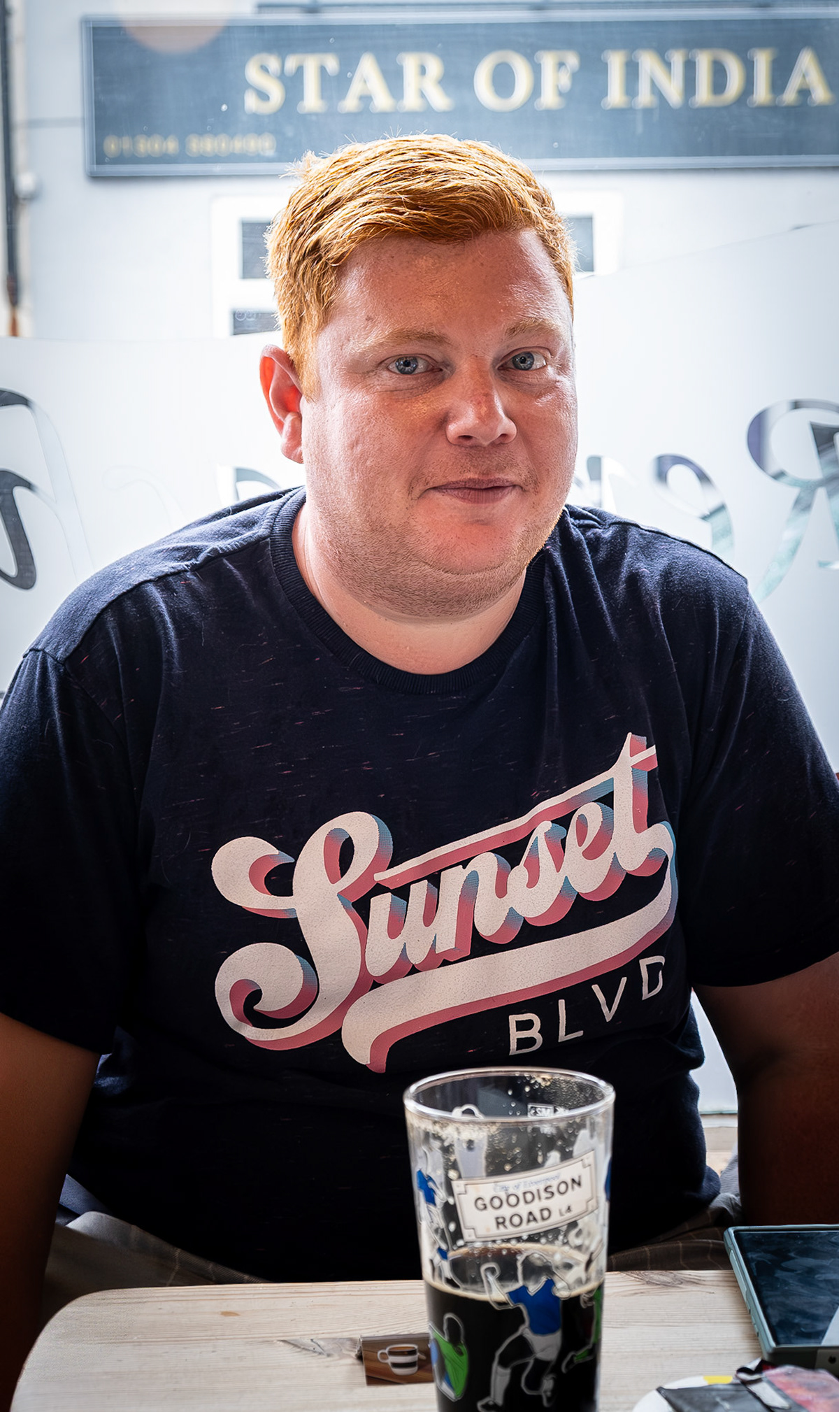 Nick, a Train Ticket Inspector and a regular of the Just Reproach, Deal's best micropub, King Street, 19th July, 2025.