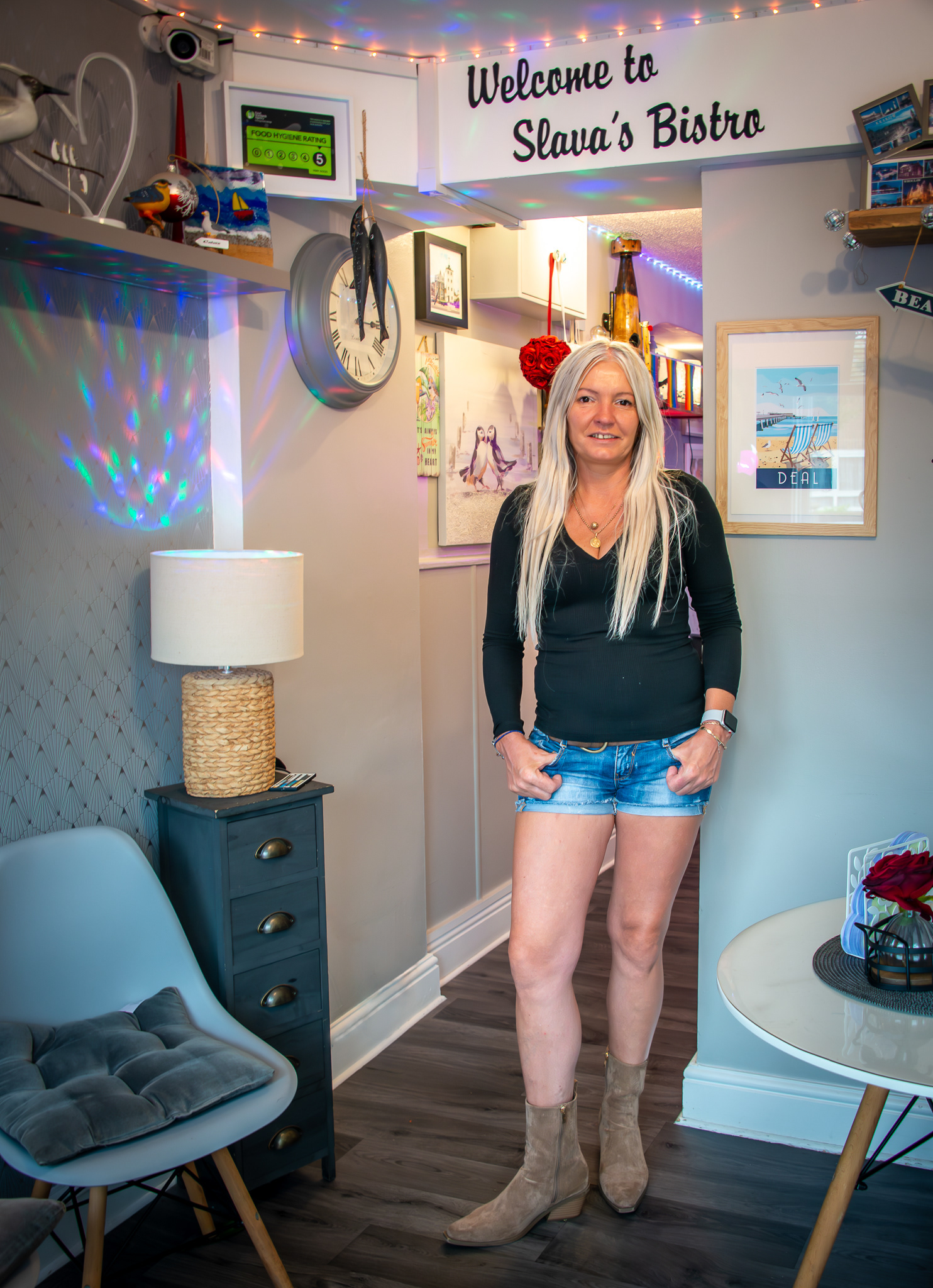 Slava, the delightful chef and host at Engels Paradise, an authentic Polish Bistro on Cannon Street at its junction with Golf Road.  You can get seriously fed here.