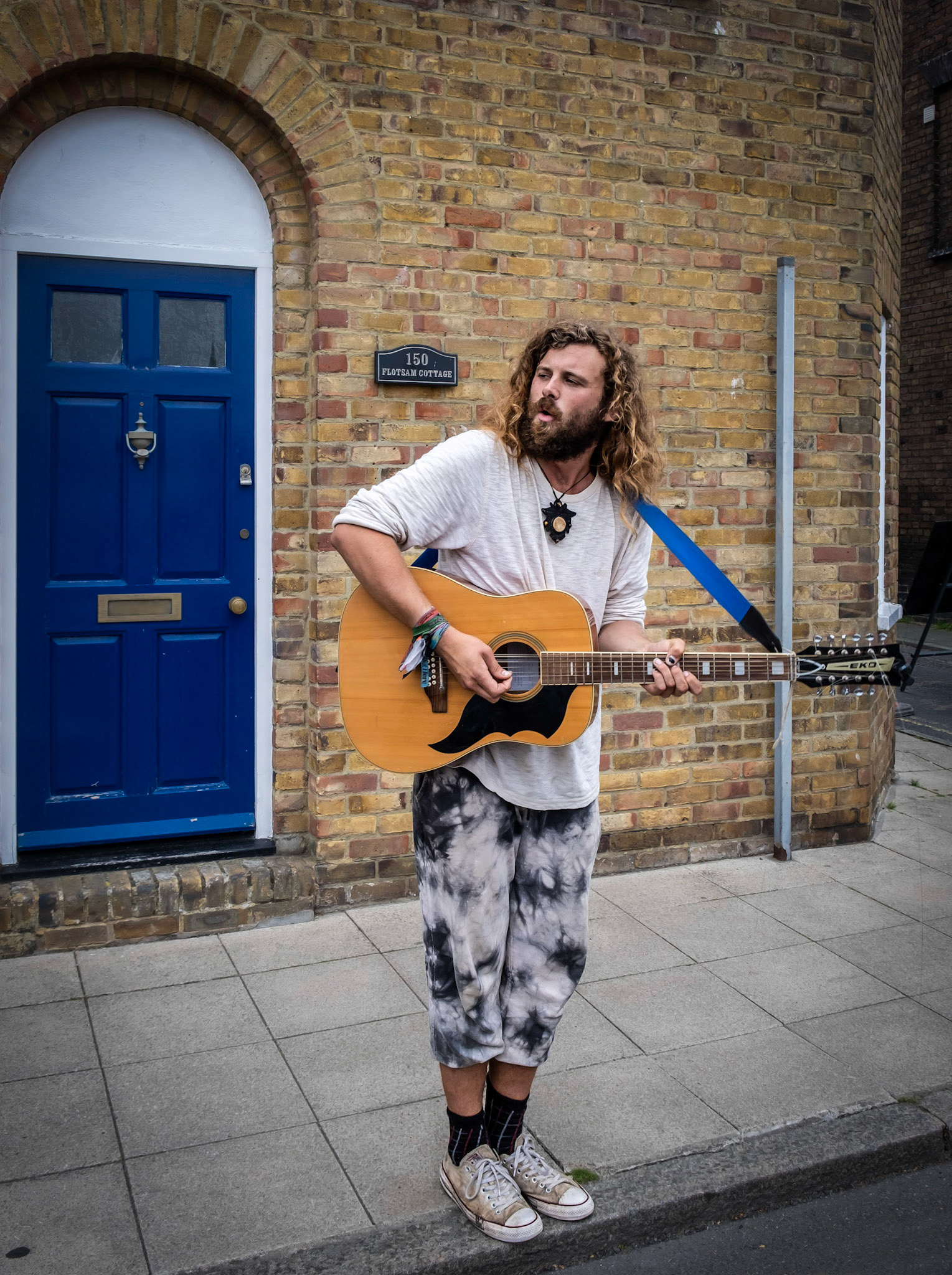 Rupert, busking at the Braderie Street Market, Deal. Sunday, 17th .