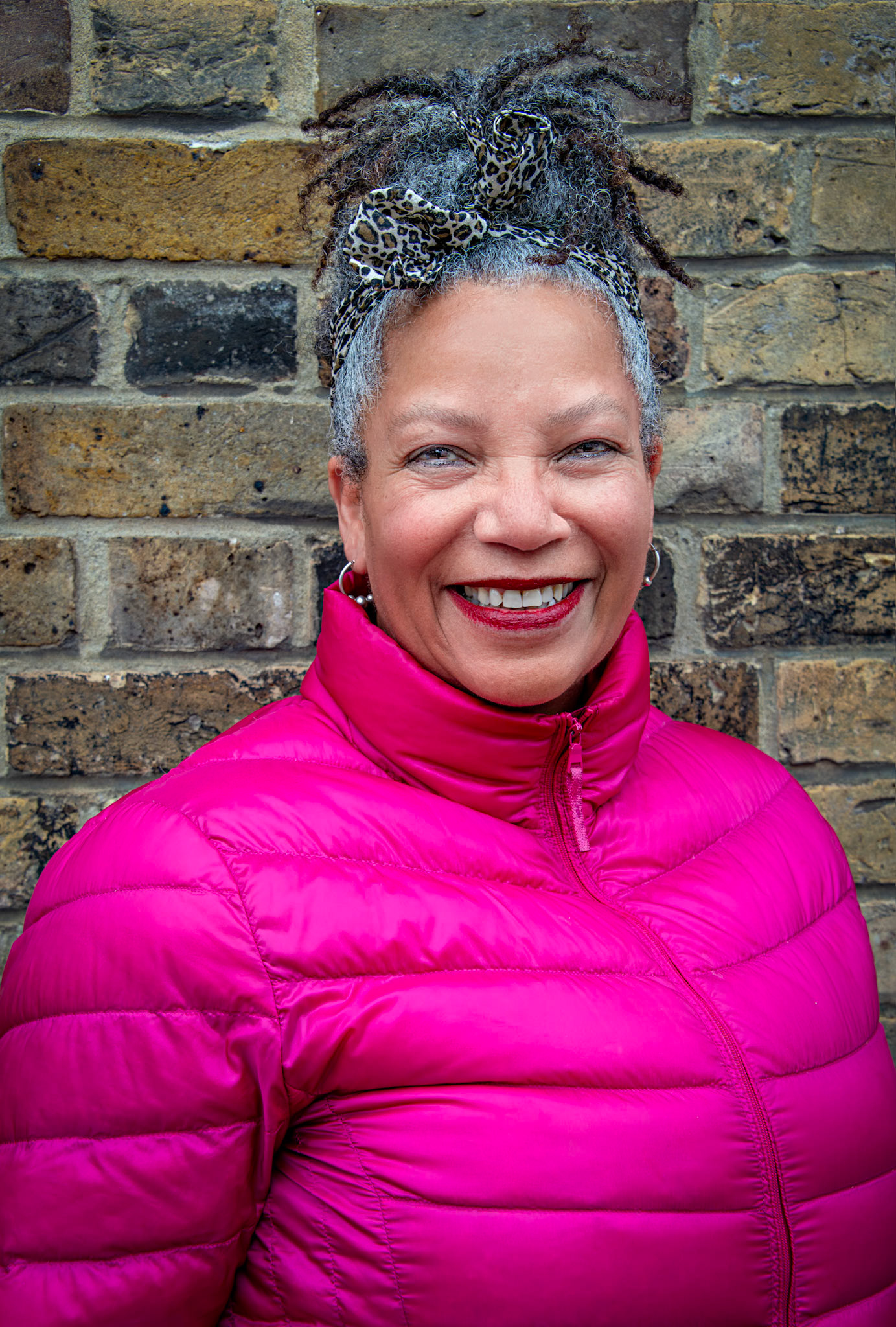 Dot, a former teacher of art, design and technology, now into rock & roll dancing. Deal High Street, 31st January, 2024.