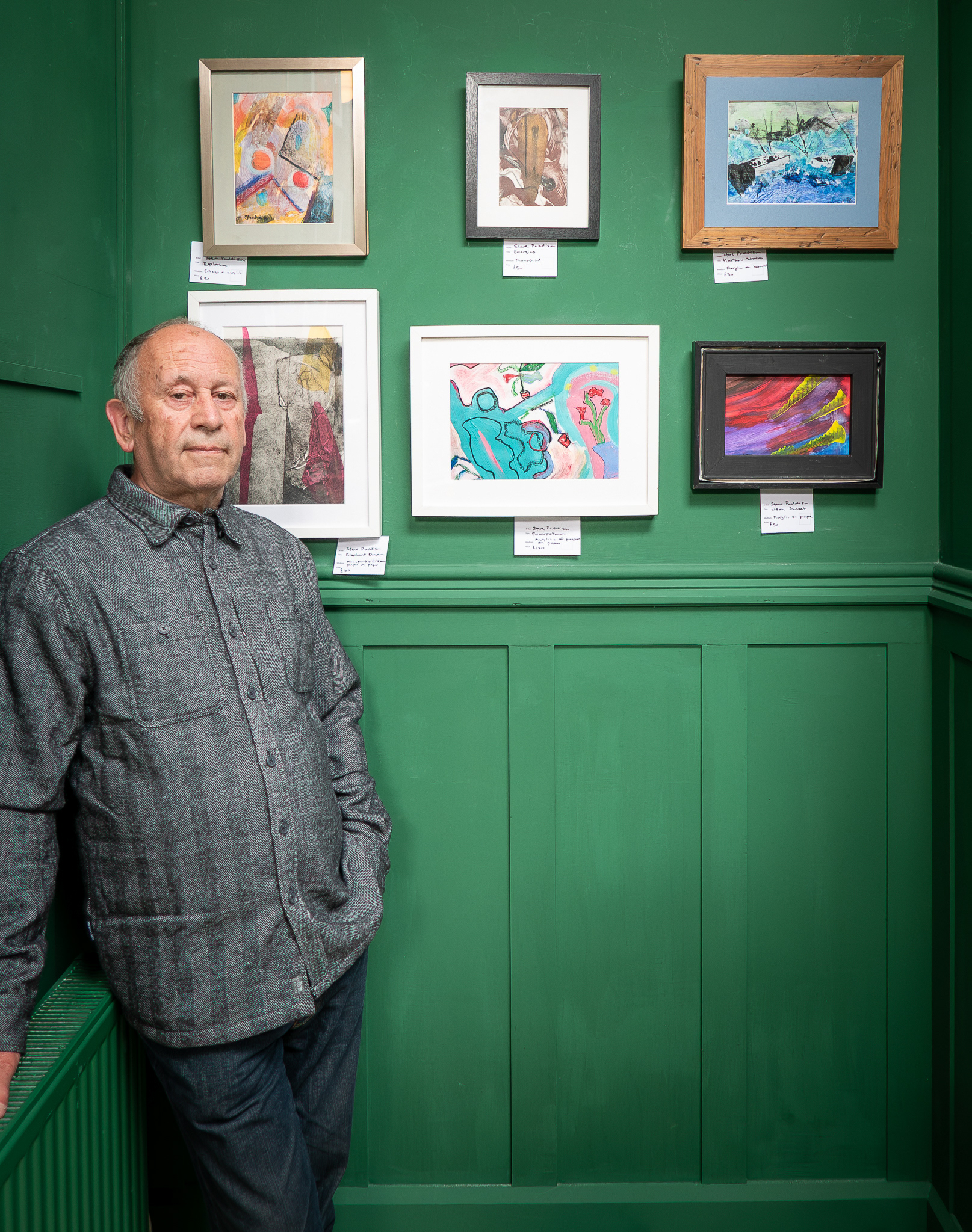 Steve Padderson, a painter and photographer, at a private viewing of his work at the SEAs Gallery, Astor Theatre. 6th May, 2025. 