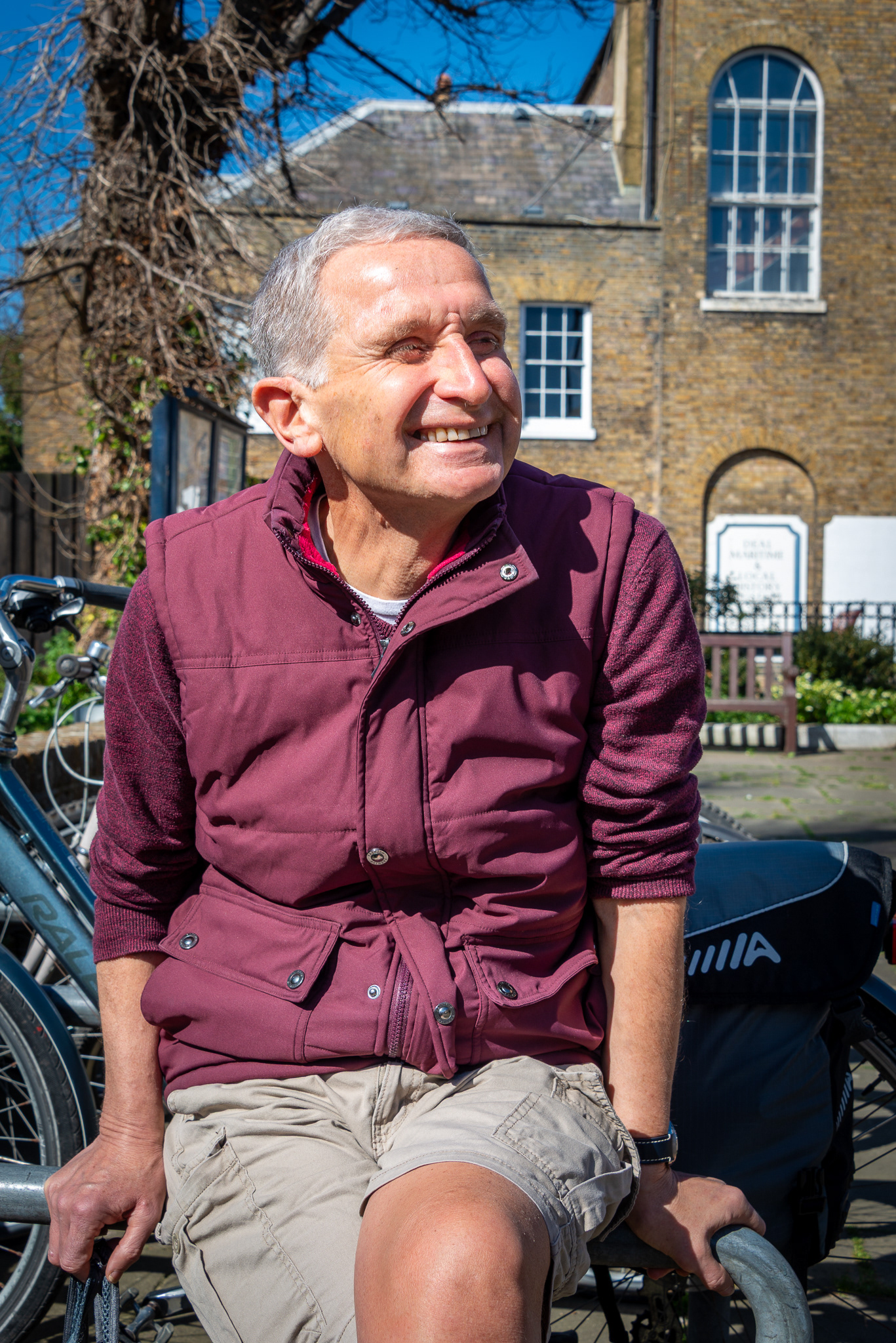 Gavin enjoying the sun outside St Georges Church, 29th March, 2025.
