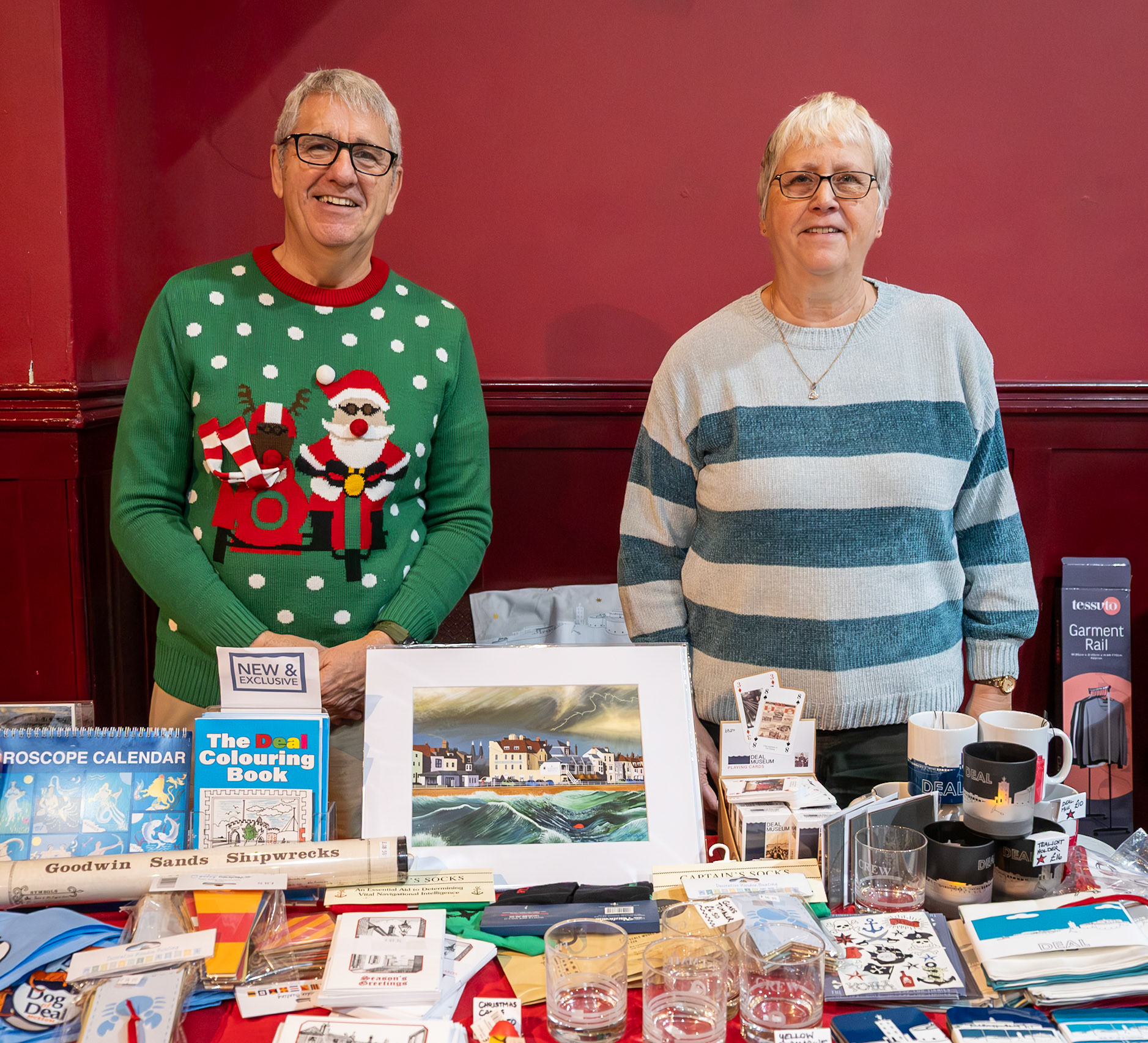 Andy and Shirley, Volunteers at the Deal Museum Stand, Deal Flea Market, 7th December, 2025.