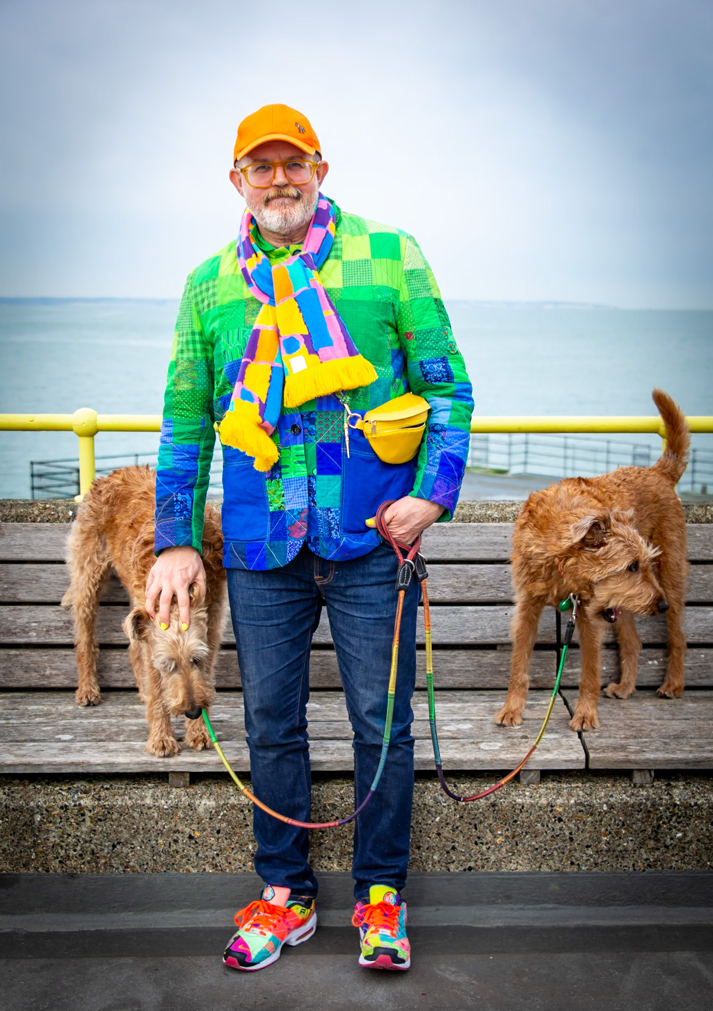 Patrick, a very colourful London Lawyer and his dogs, living in both the city and Deal. Deal Pier, 3rd March, 2024.