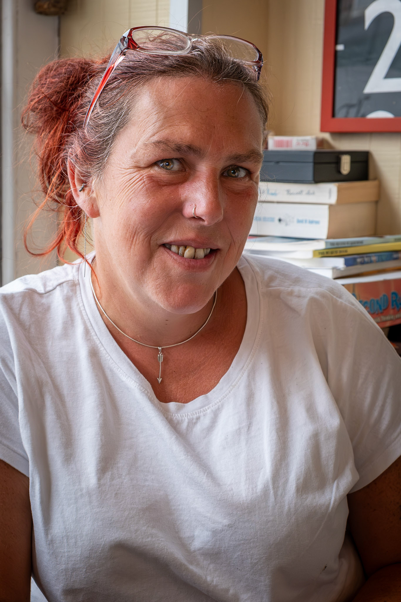 Rae who works at the Royal Hotel and is a regular of the Just Reproach, Deal's best micropub, King Street, 19th July, 2025.