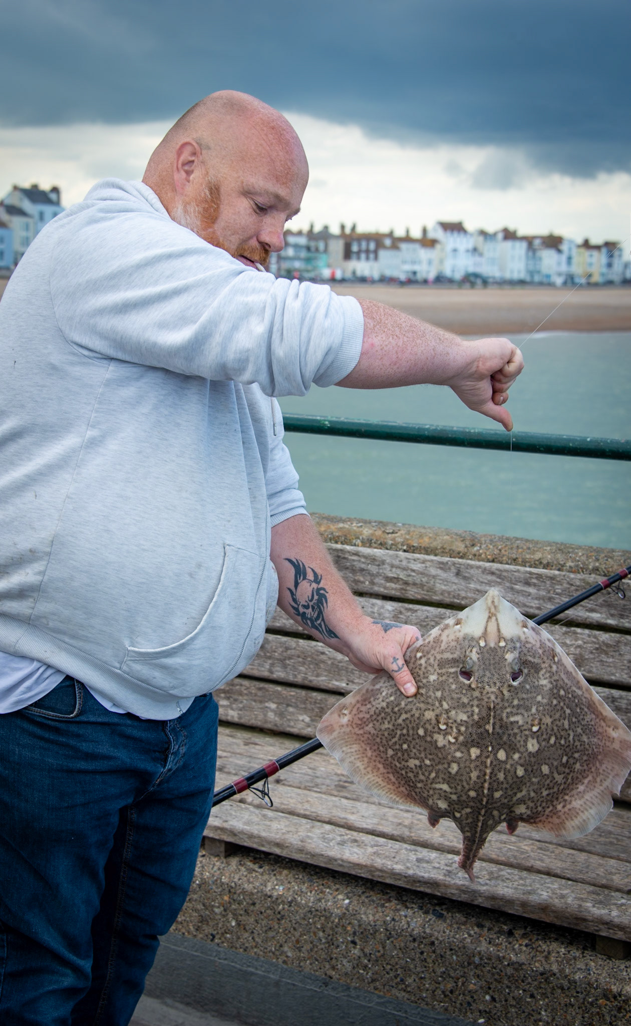 Michael, a local angler, with a nice skate caught from the Pier. 22nd June, 2024.