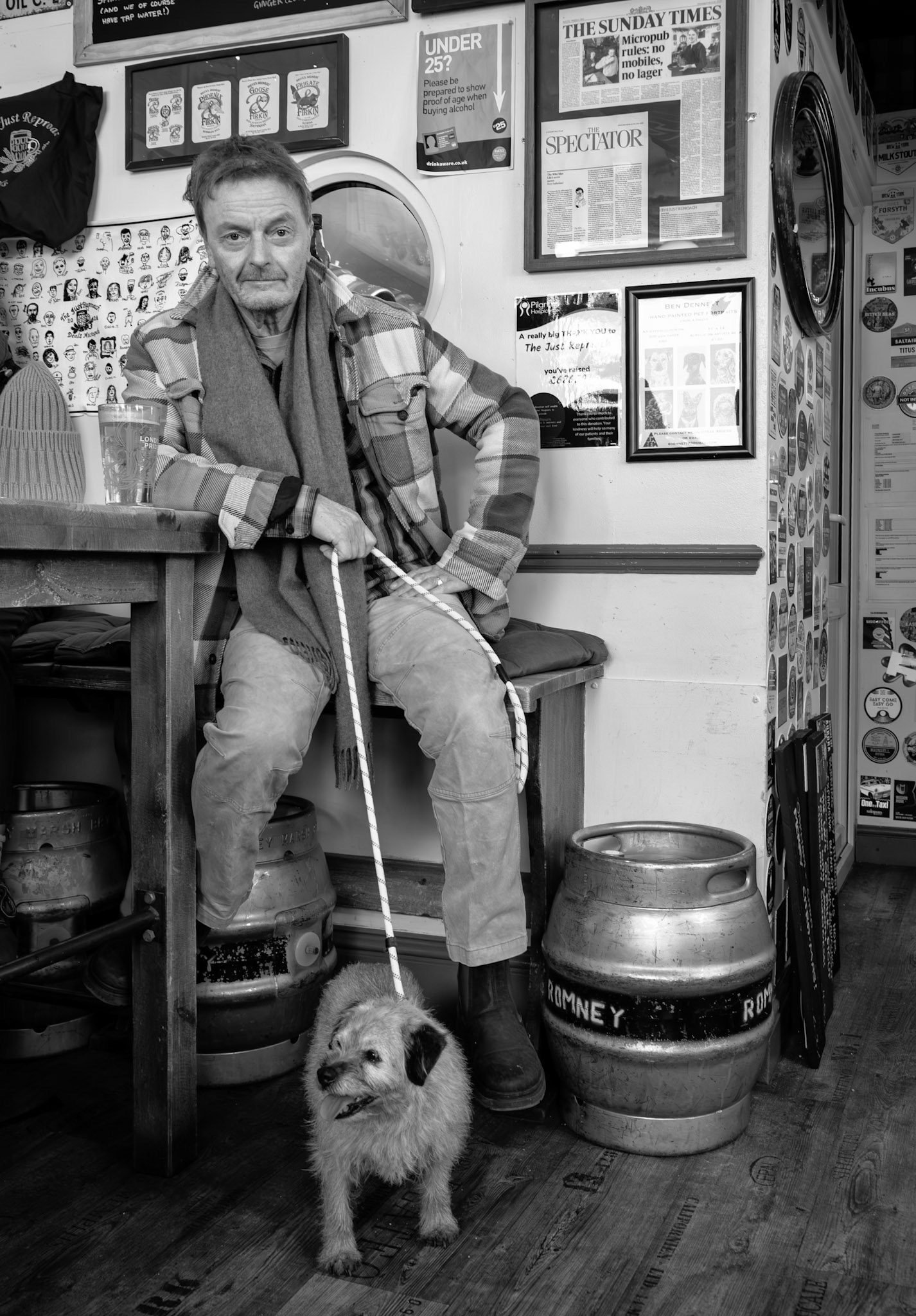 Kevin Stolz and Coco at The Just Reproach - Deal's Micropub 14th March 2026. The Just Reproach is the winner of the CAMRA 2026 Deal, Dover & Sandwich Branch Pub of the Year Competition.