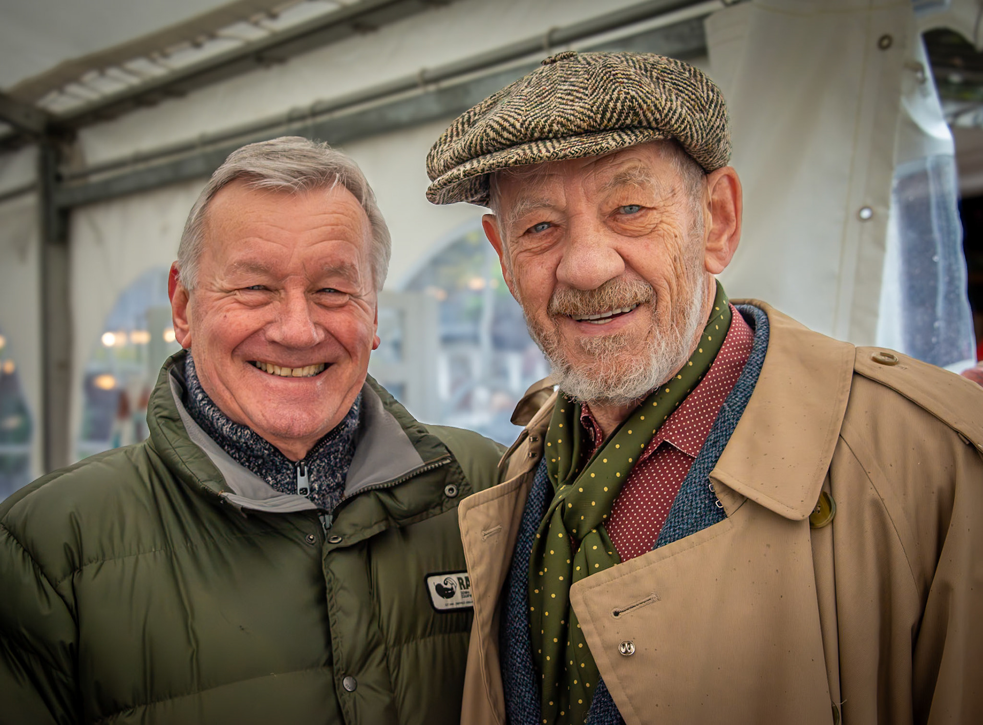 Jack McKenzie with Sir Ian McKellen Frost Fair at Beacon Hill Cottage, Little Mongeham, Deal, 7th December, 2024.