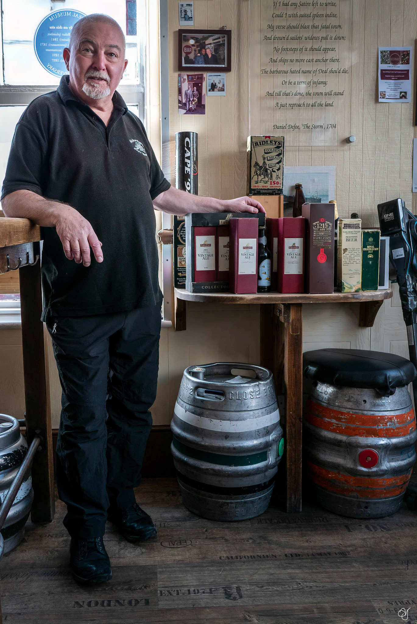 Eddie, landlord of the Just Reproach, Deal's original micropub: no lager, spirits, mobile phones, piped music or television.  Conversation actively encouraged.