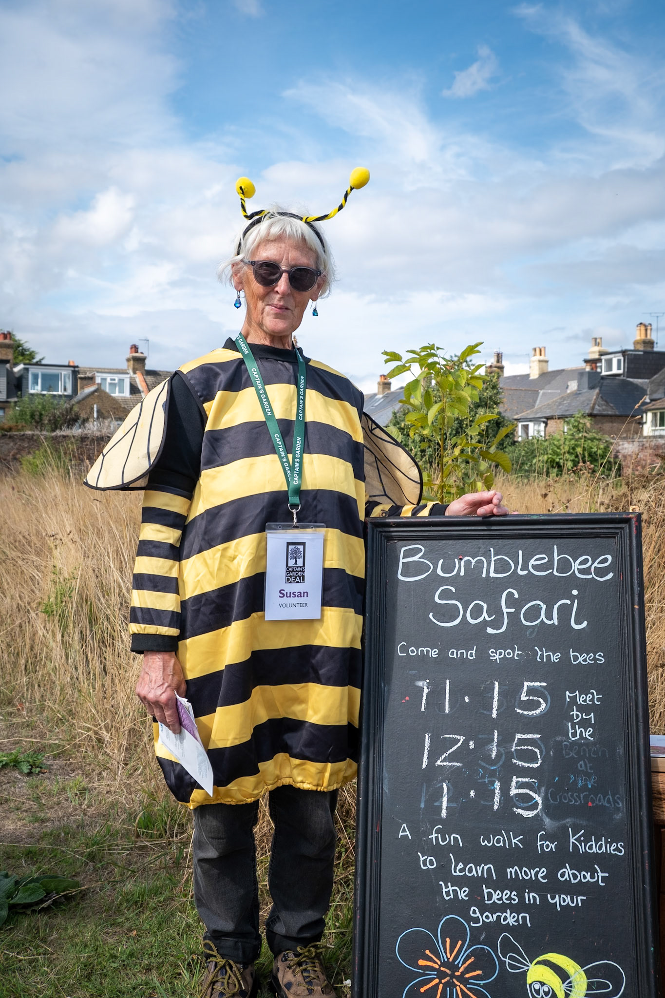 Susan, a volunteer and expert in bees and other polinators at the Captain's Garden Open Day, 30th August, 2026. 