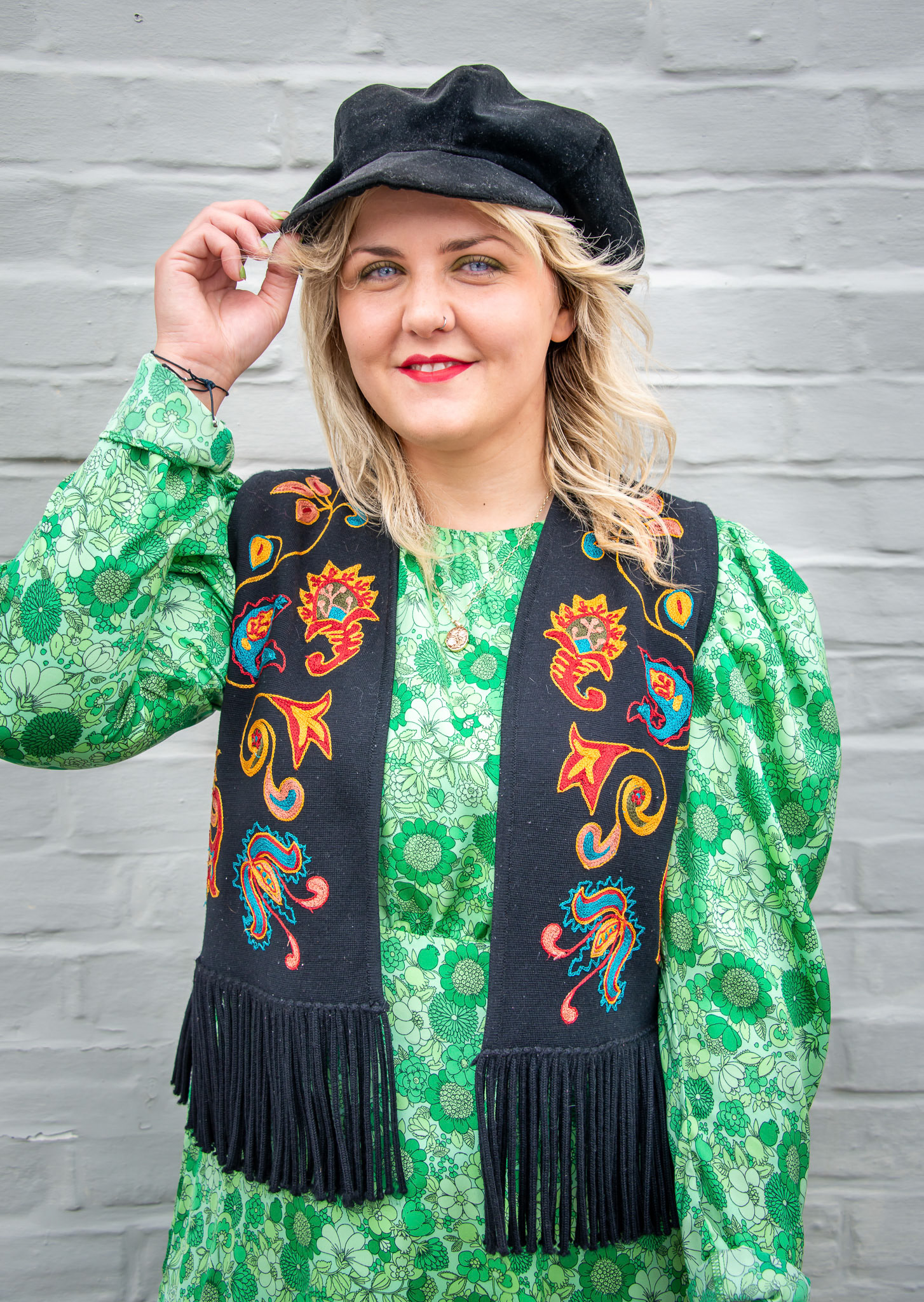 Megan, proprietor of the lovely coffee rooms, Goats That Dance, King Street, Sandwich.  Megan was buying supplies at Deal Saturday Market, 1st June, 2024.