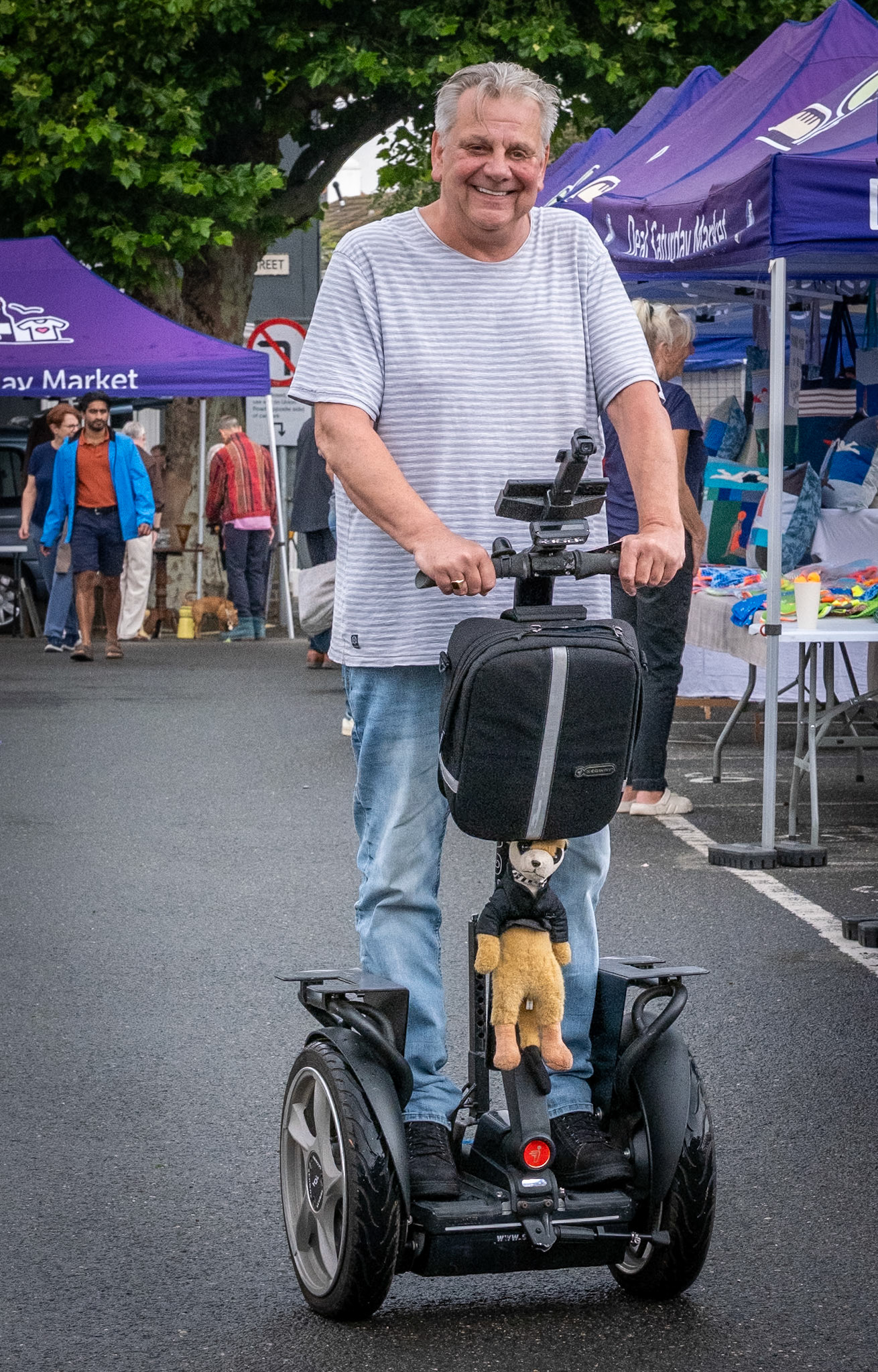 Brian from the Netherlands on his Segway. Deal Market, 19th July, 2025.