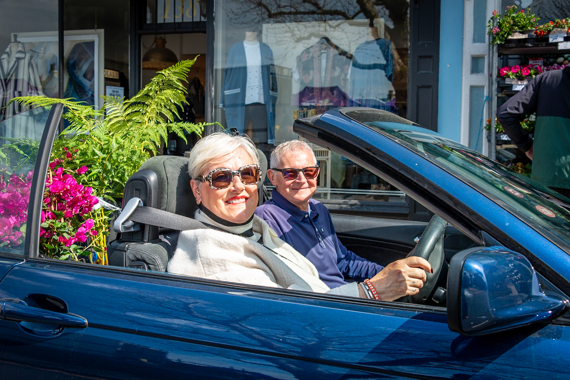 Binky and Phil, buying flowers and plants at Deal Market, 19th April, 2025.