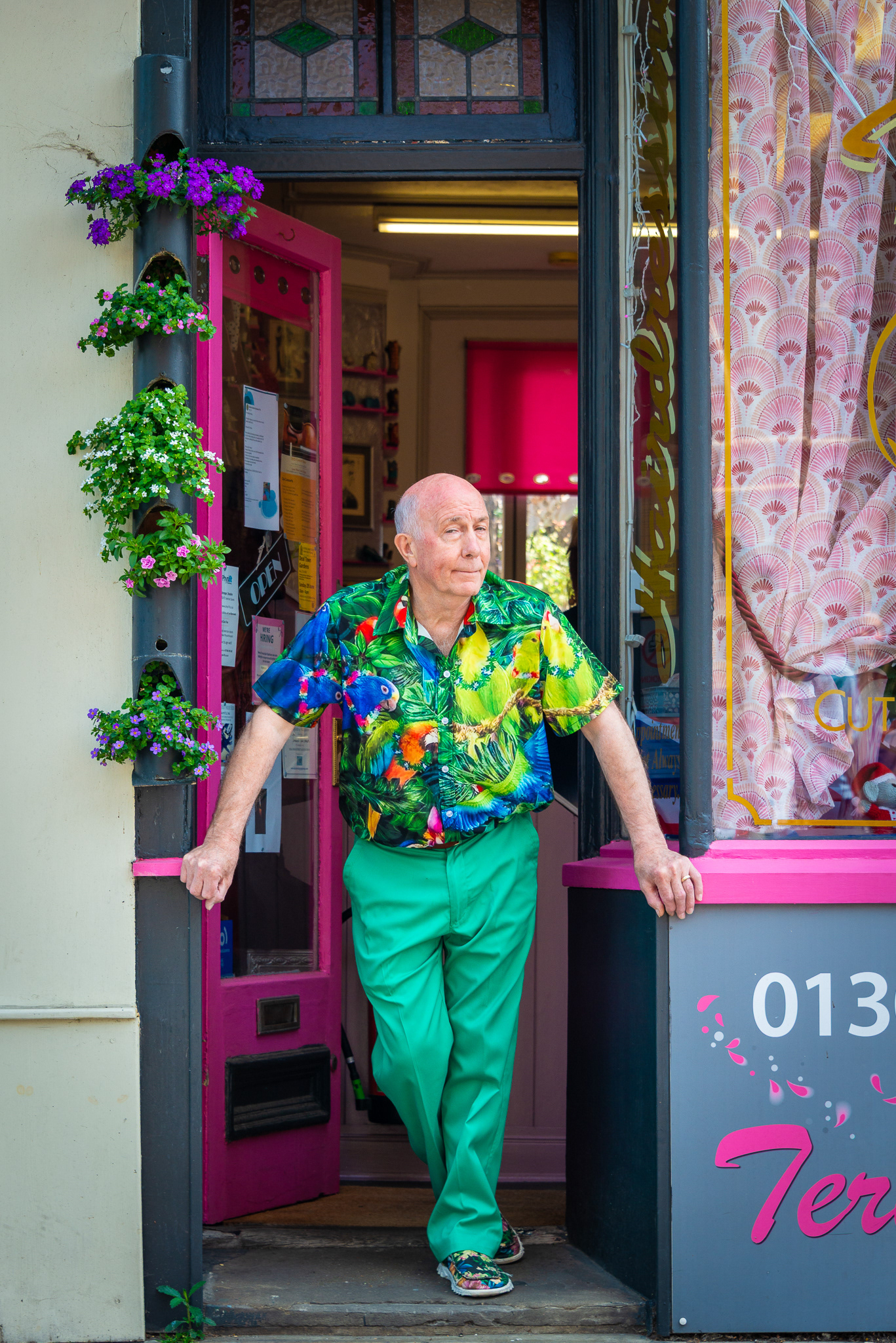 Jeff in the doorway of Teresa Hair Fashions, 126 High Street, Deal (01304 369118). Jeff manages the property but before that worked in the engine rooms of the cross-channel ferries.