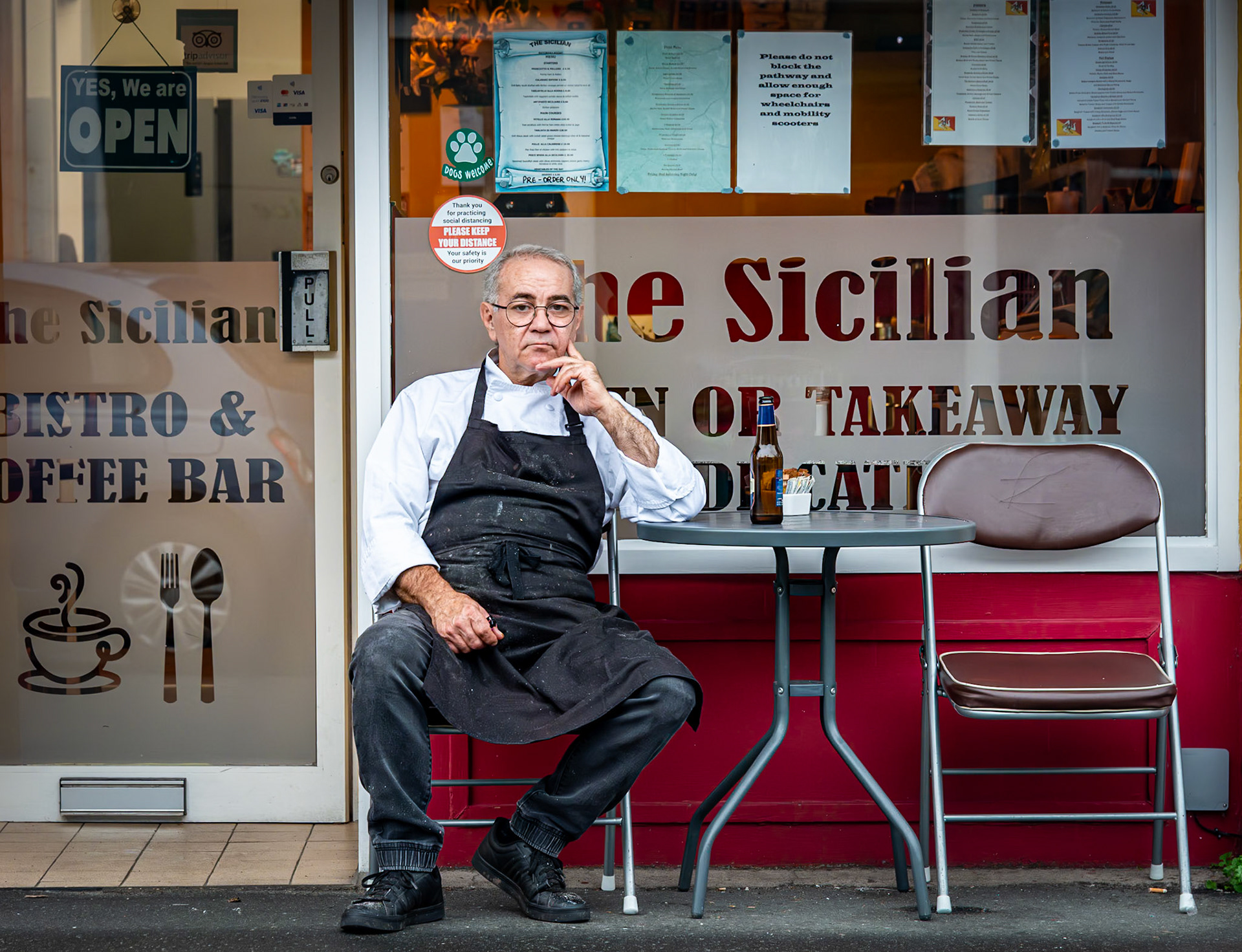 Pino: chef and proprietor of the wonderful little bistro, The Sicilian, Stanhope Road. The menu is completely authentic, which is exactly what you would expect from a Sicilian chef and his wife running a family business.