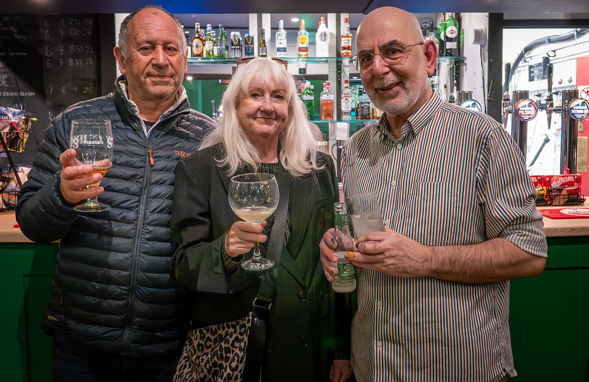 Steve, a painter, Deidre, and artist and Victor Agius, Astore Theatre, 26th March.