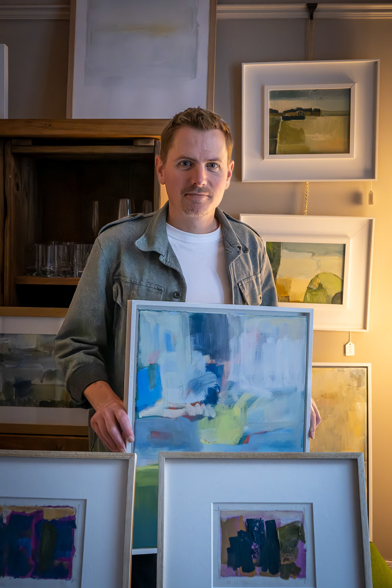 Ian Haigh, Water Street, Deal. Artists Open Houses, 29th October, 2023. Ian's paintings are pared back abstract and expessionist images, inspired by the world around him.
