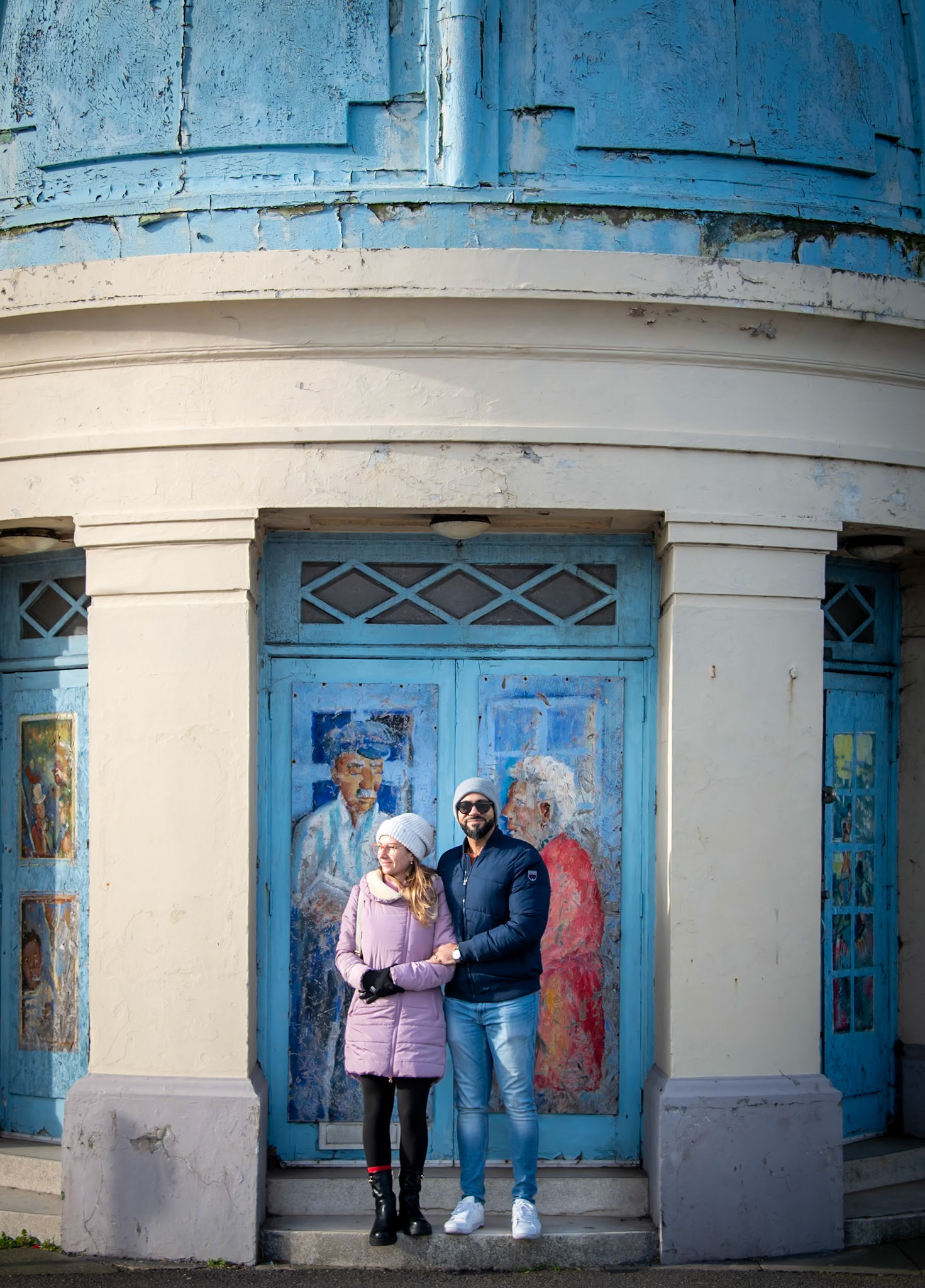 Eva and Peter at the old Regent Cinema, Beach Street, Deal, 28th January, 2023.