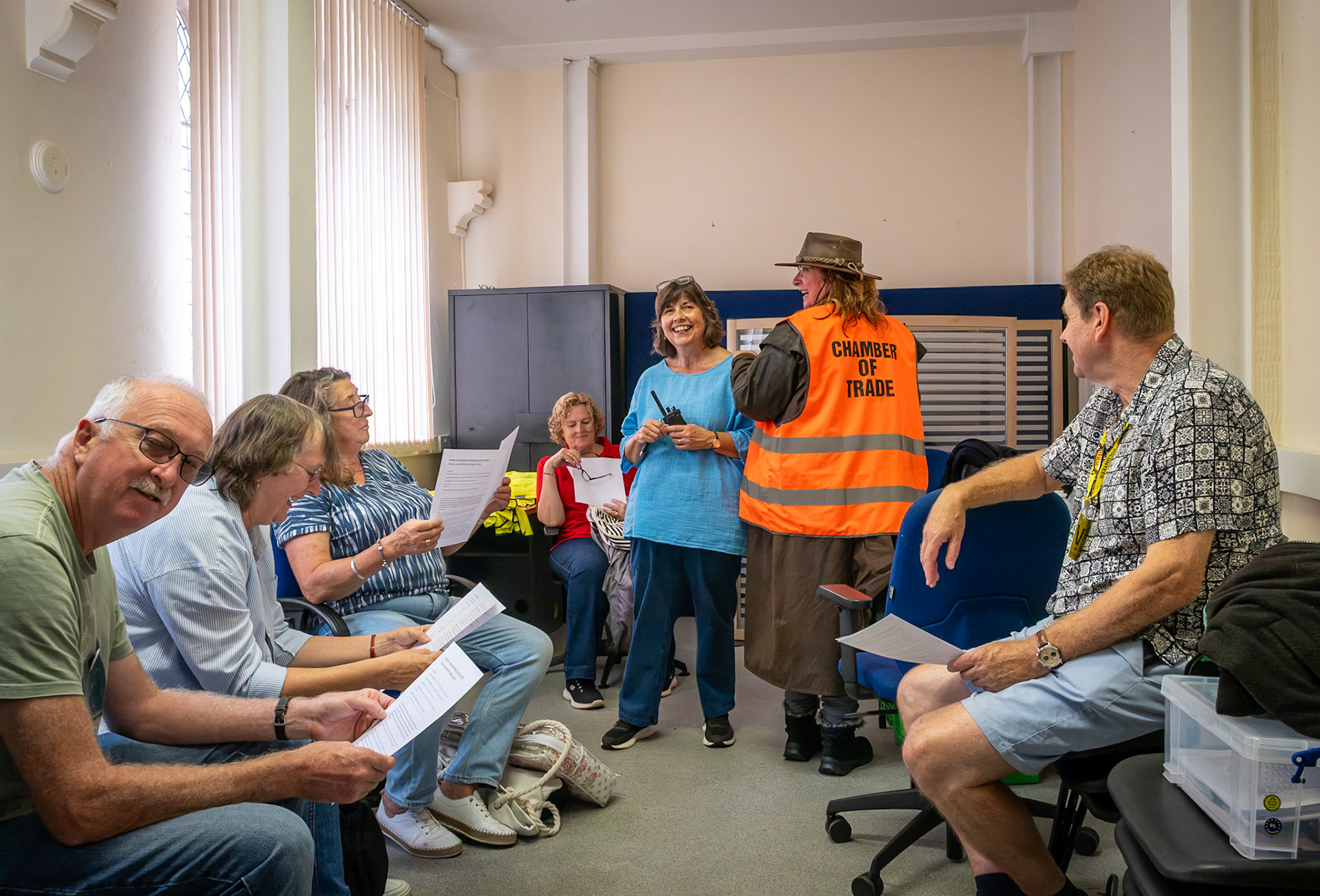 The irrepressible Julie Kemp at the centre of operations at the Deal Braderie Control Room, Landmark Centre, Sunday, 13th September, 2026. 