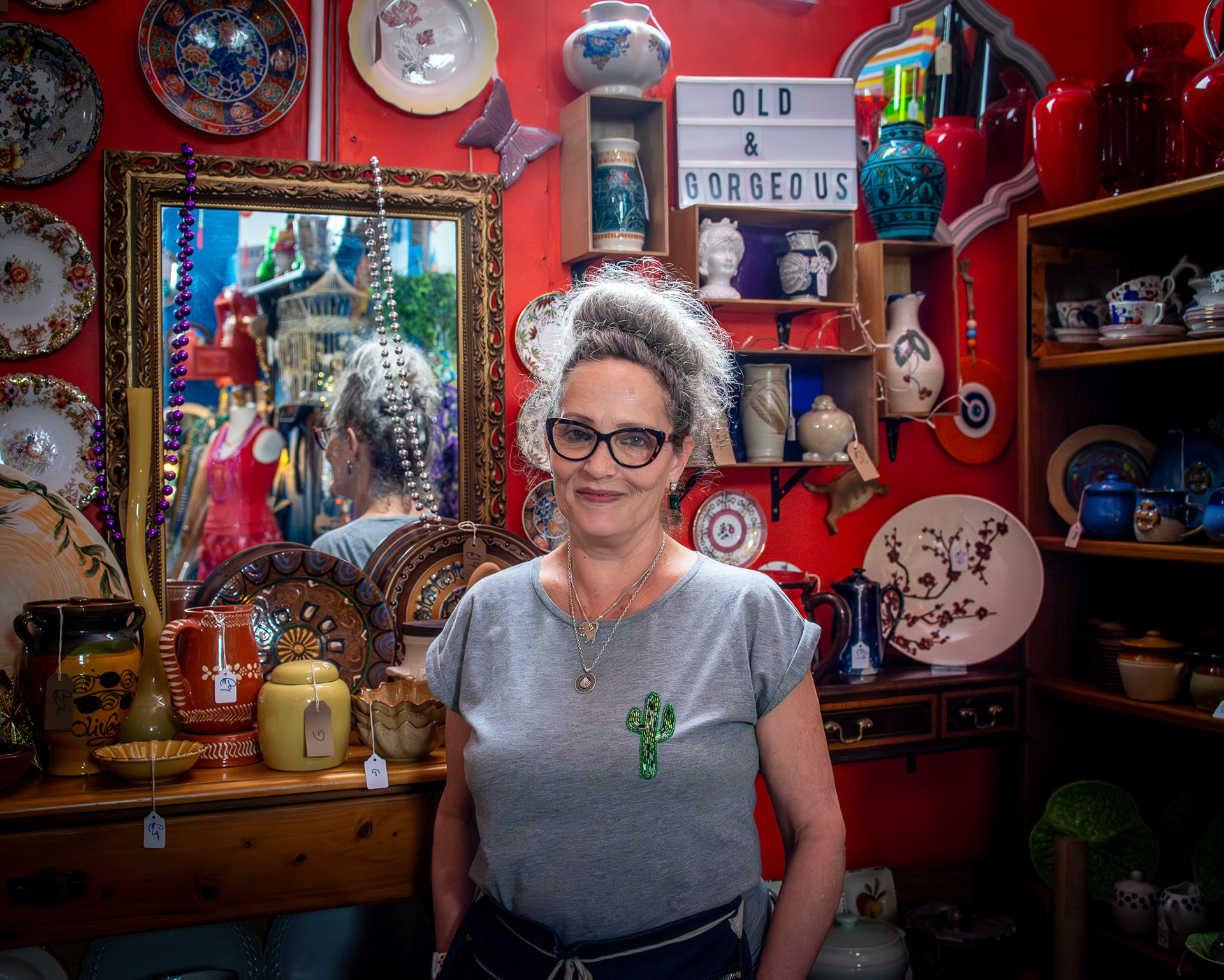 Monty, at her stall in the Village Indoor Market, Sondes Road.