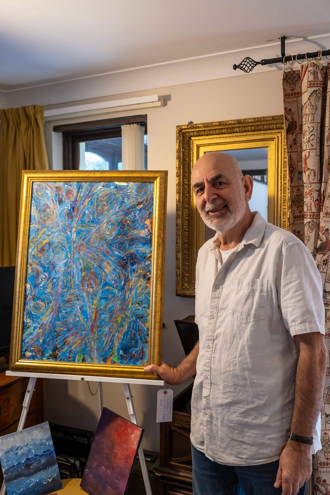 Victor Agius, a Maltese artist, who started painting just before the start of Covid in February 2019. Victor likes to experiment with thick texture and bright colours.  Artists Open Houses, 22nd October, 2023.