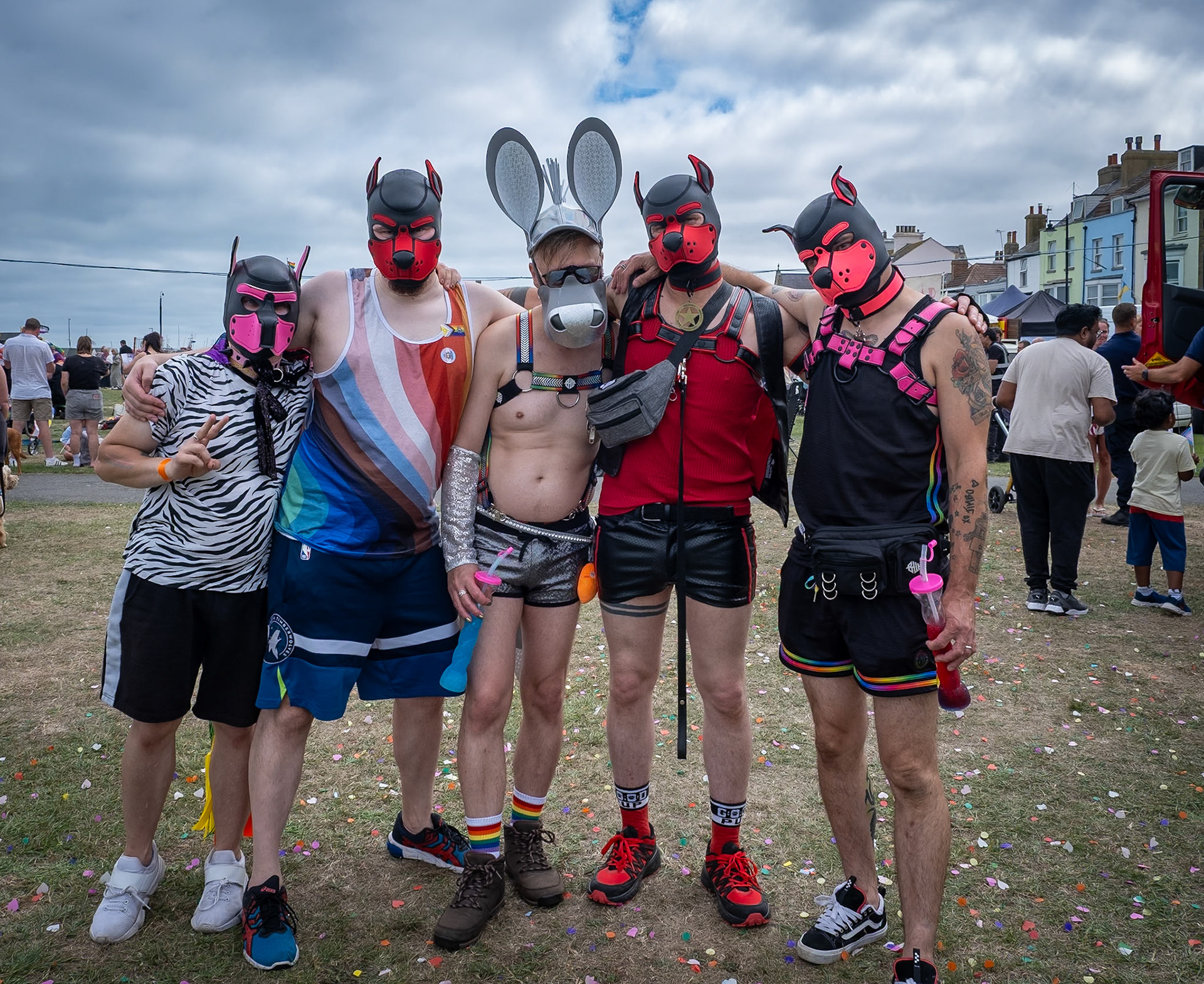 Faithful followers of Havoc, the drag Queen of the Pups @TIME4HAVOC at the Deal Pride Party, Walmer Green, 12th July, 2025.