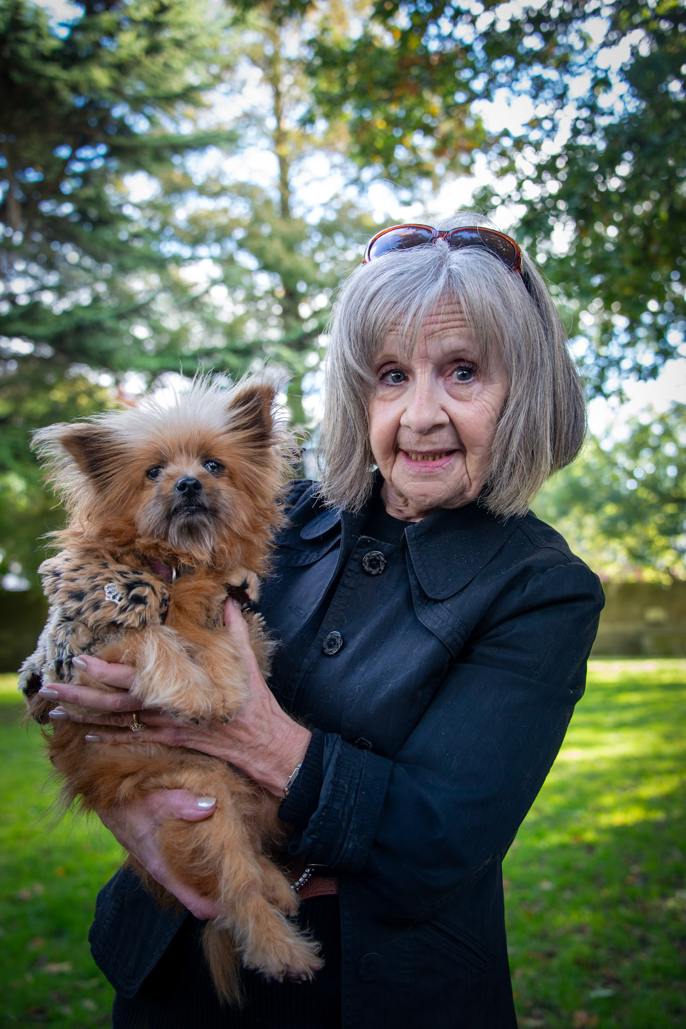 Jan and her doggie, Lulu. St George's Churchyard, 22nd October.