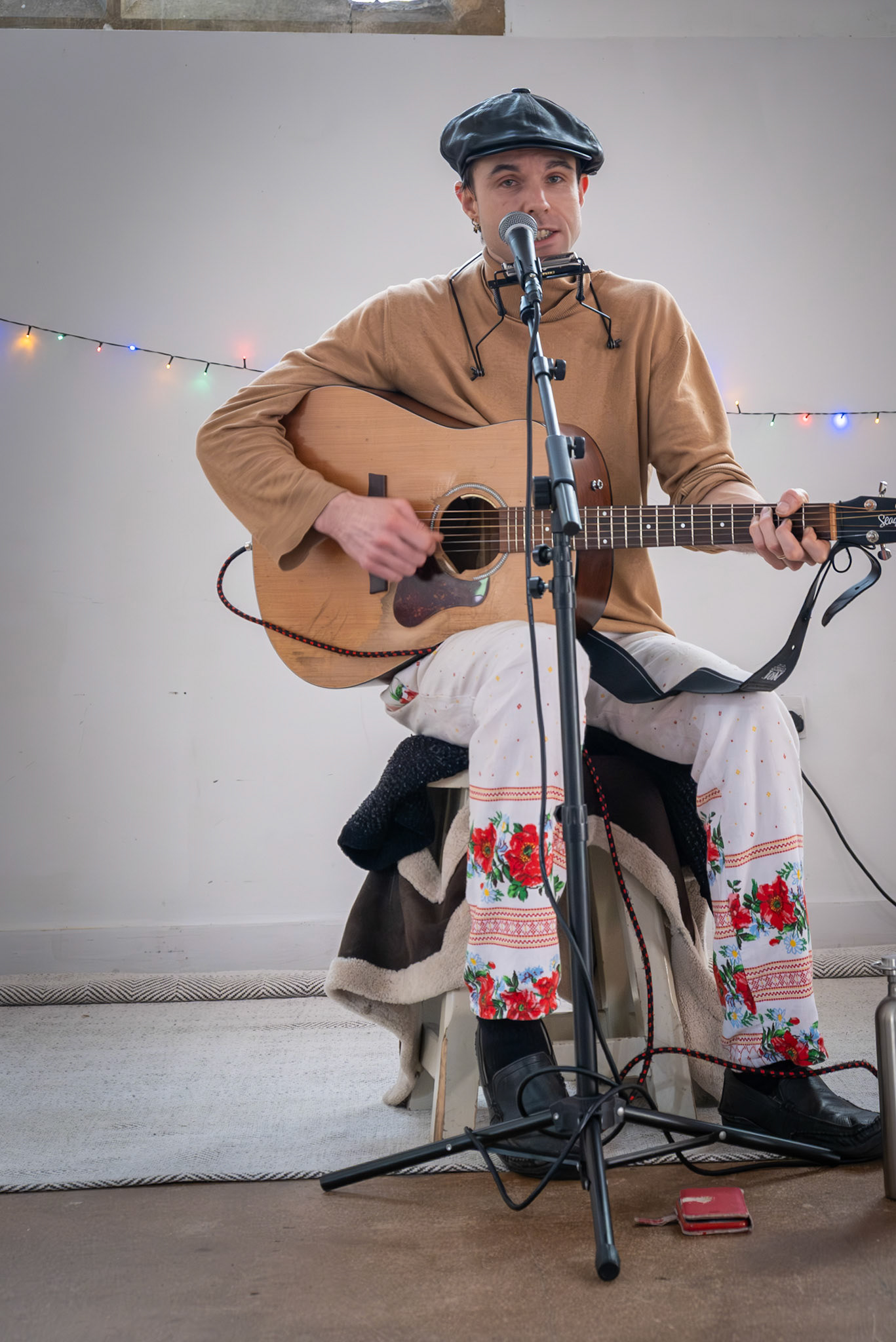 Callum Sutton, a local musiciam playing at a Craft Fair at the Landmark Centre. 14th Feb.