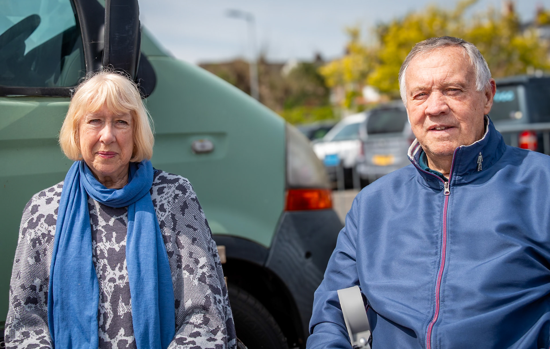 Pauline a former receptionist at a GP Surgery and Trevor, a former seaman and Kent coal miner. Hog on the Run Coffee and Snack Bar, Deal Market, 25th April, 2025. 