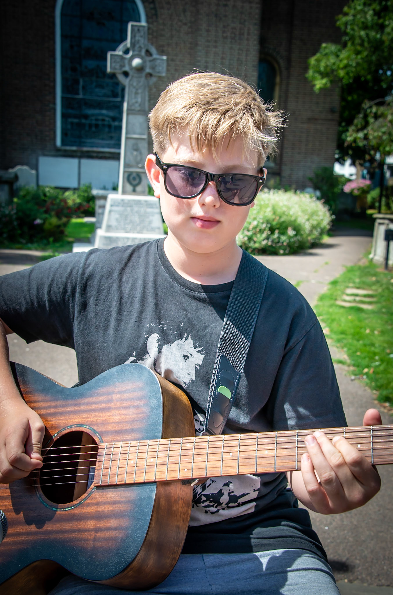 Oliver at the Buskathon, St George's Church, 20th July