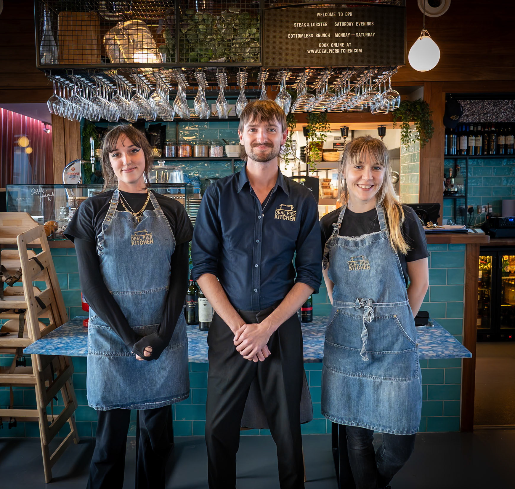 Anya, Jamie and Anya serving today, 9th November, 2023, at Deal Pier Kitchen. Lovely company, great coffee, cakes, hot meals and fantastic views.