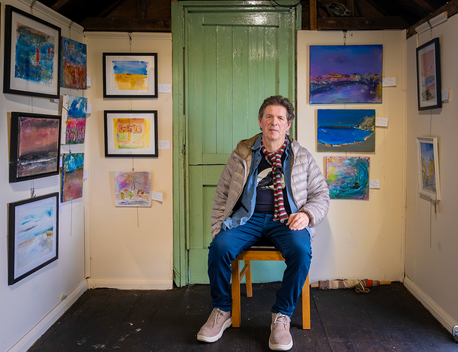 Dennis le Baigue exhibiting at Tom Burnham's Gallery On The Beach, Walmer Green, 25th October, 2025. https://searts.wordpress.com/dennis-le-baigue/ 
