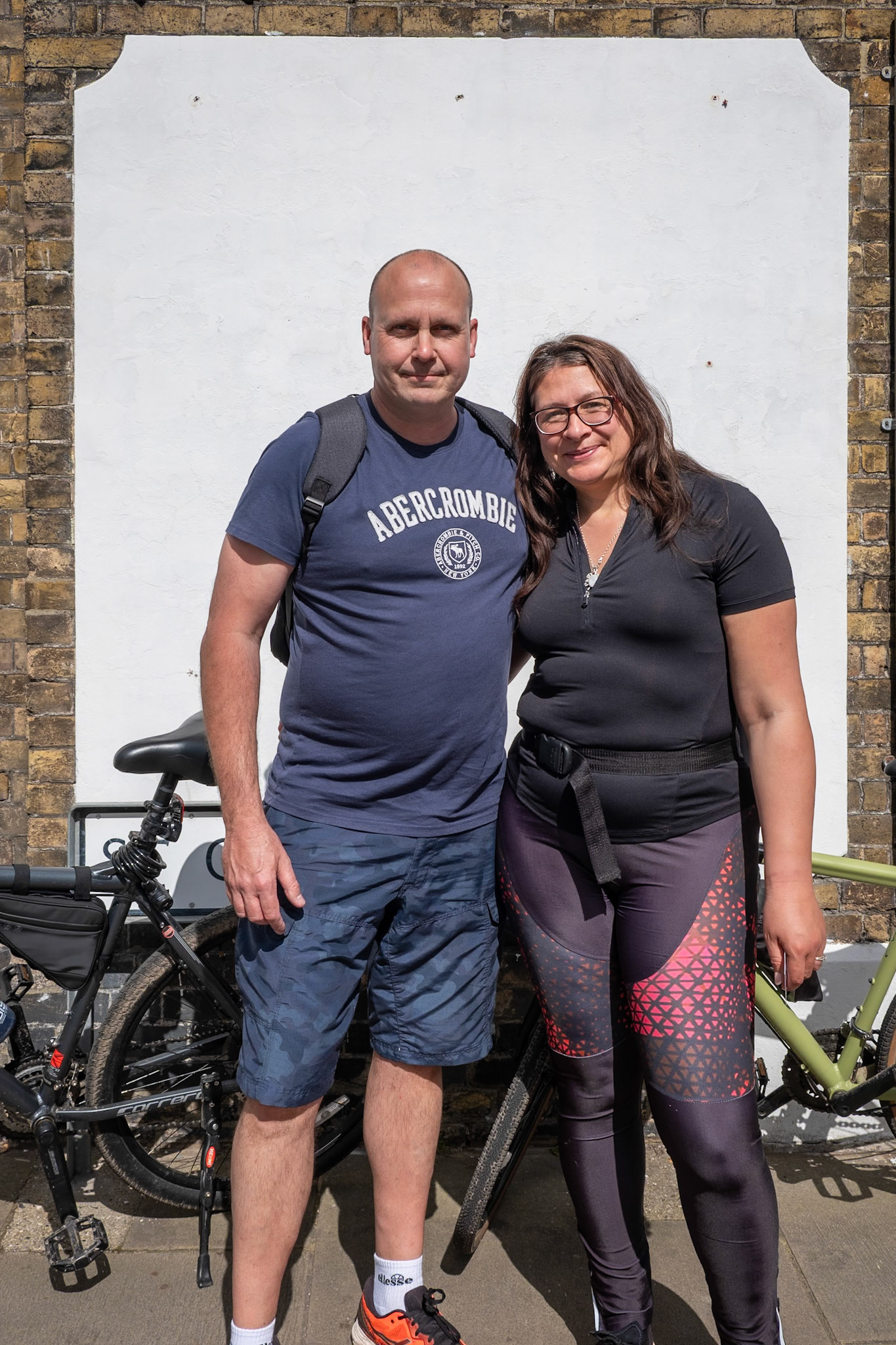 Mark and Amanda who had cycled into Deal from Eastry. Mark is a fork lift truck engineer. Amanda works with the Kent Fire and Rescue Service. 18th April, 2026. 