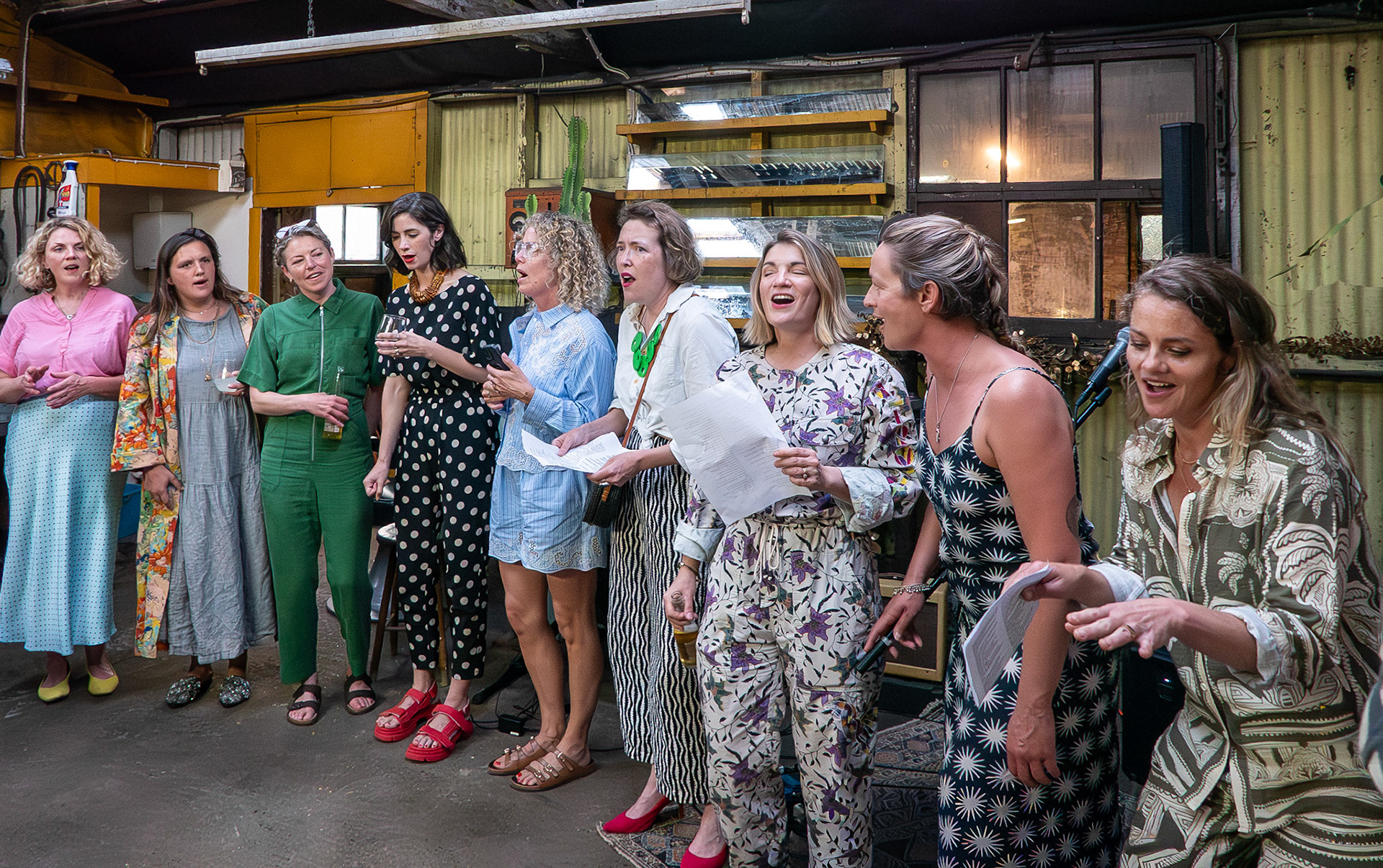 The Test Shed Choir rehearsal demo at the Green Garage, Station Road, Walmer, 23rd May, 2026. 