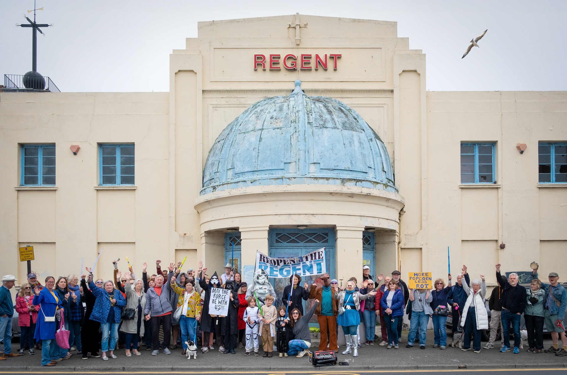 May the fourth be with you!  Re-Open The Regent protest, 4th May, 2026. Prince of Wales Terrace, Deal Seafront. https://www.reopentheregent.com/ 