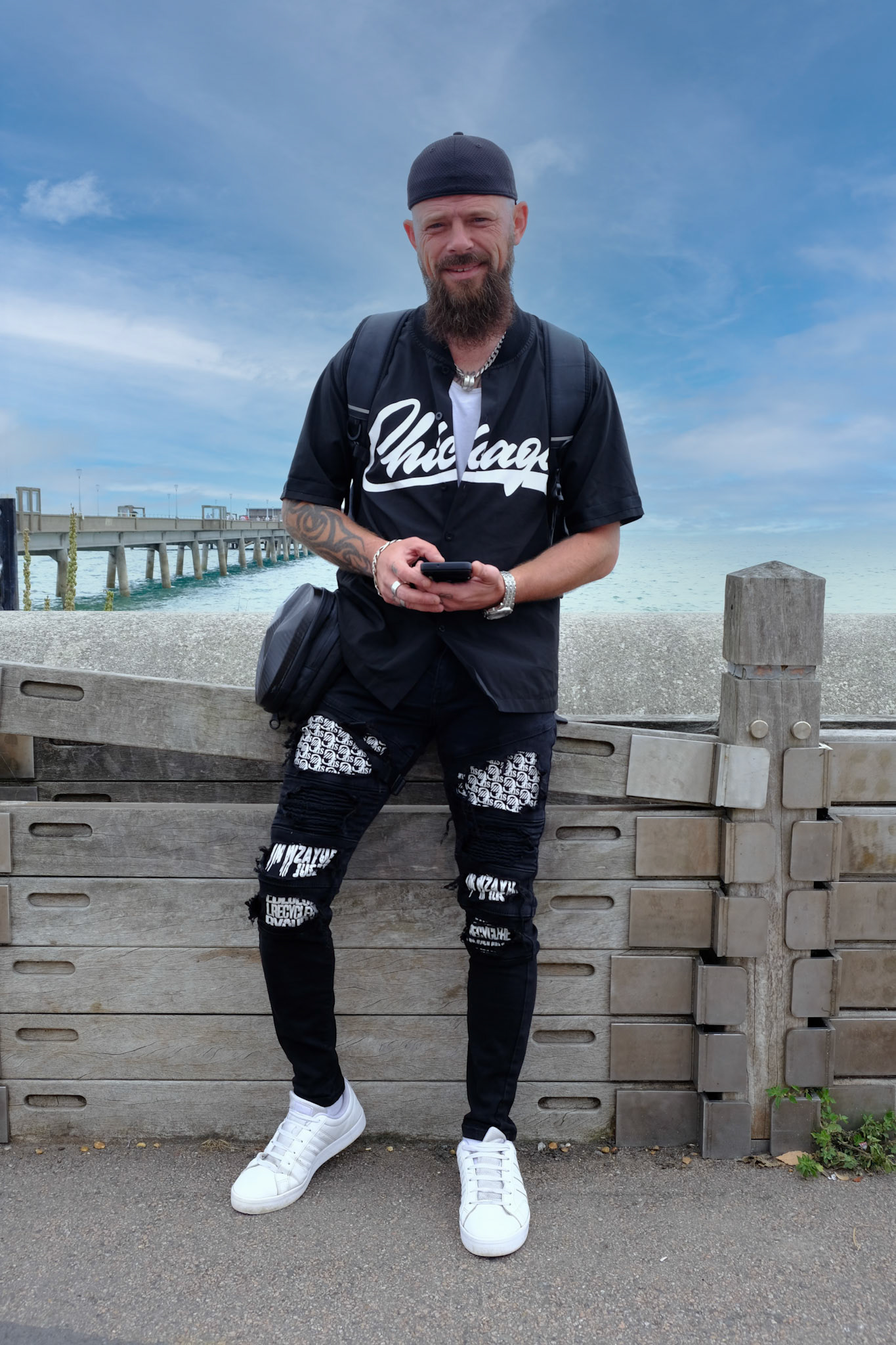 Paul, a man of leisure. Deal seafront 12th July, 2025. 